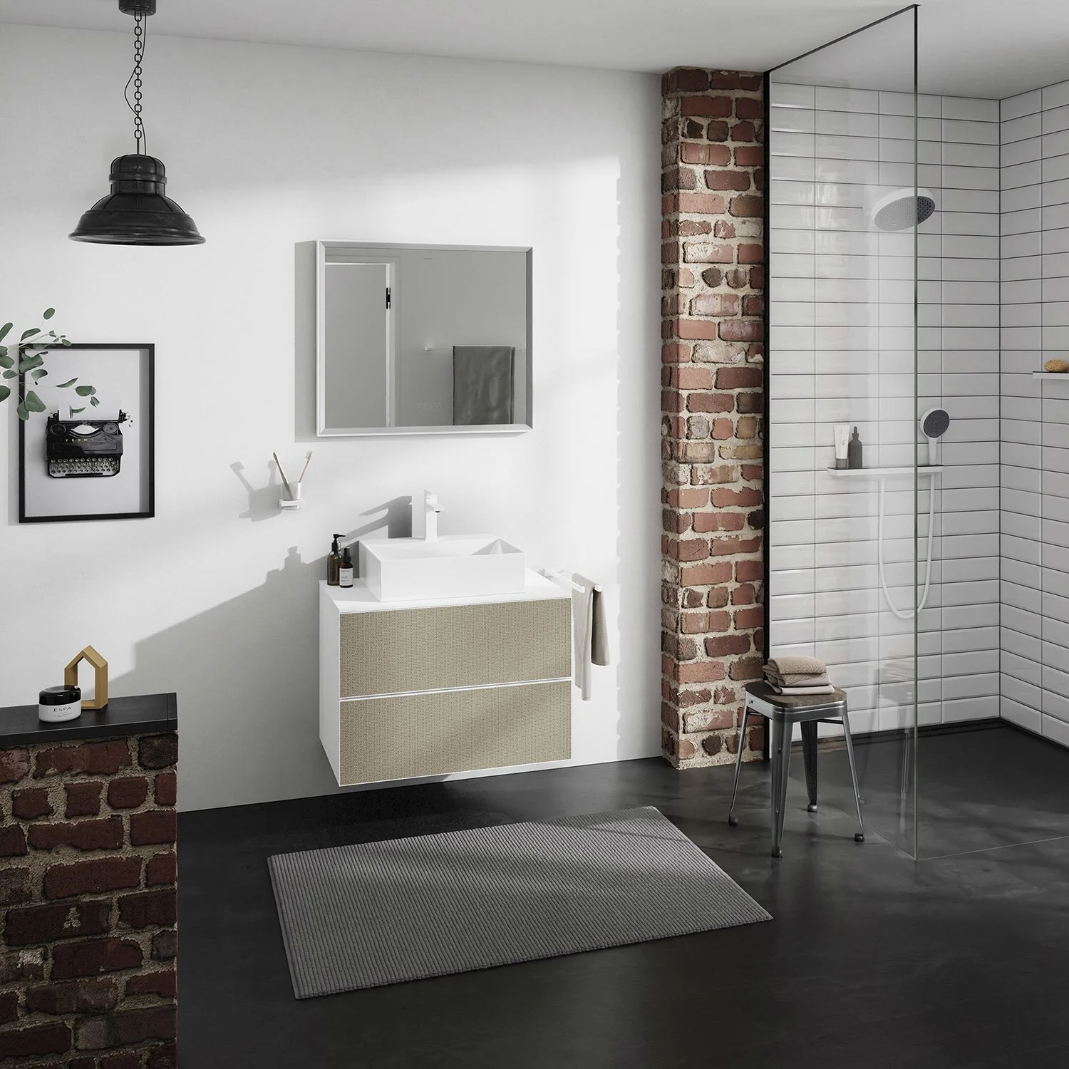hansgrohe Xevolos E Konsole 78 x 55 cm mit Ausschnitt mittig für Aufsatzwaschtisch 50 oder 60 x 48 cm Bild 6