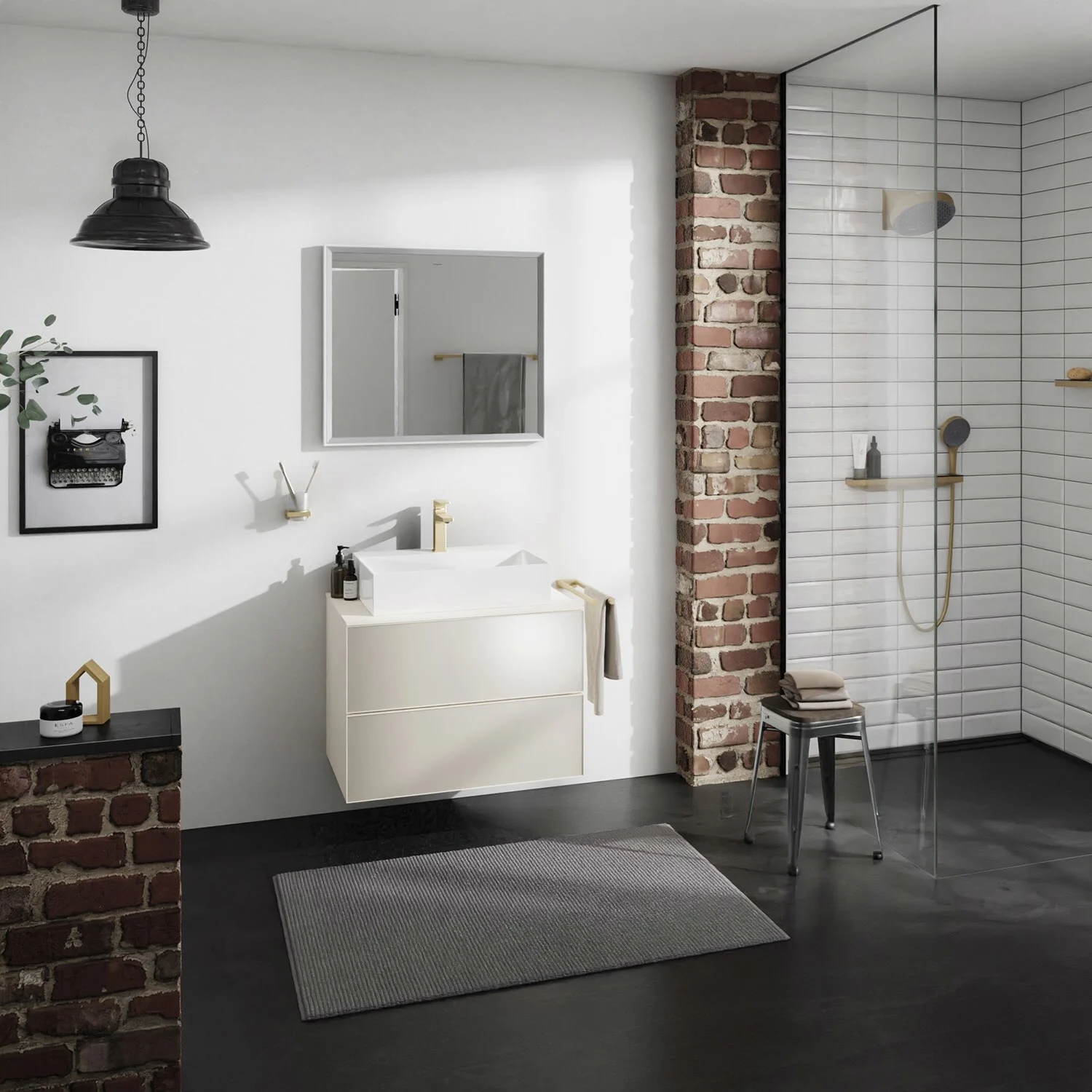 hansgrohe Xevolos E Konsole 78 x 55 cm mit Ausschnitt mittig für Aufsatzwaschtisch 50 oder 60 x 48 cm Bild 6