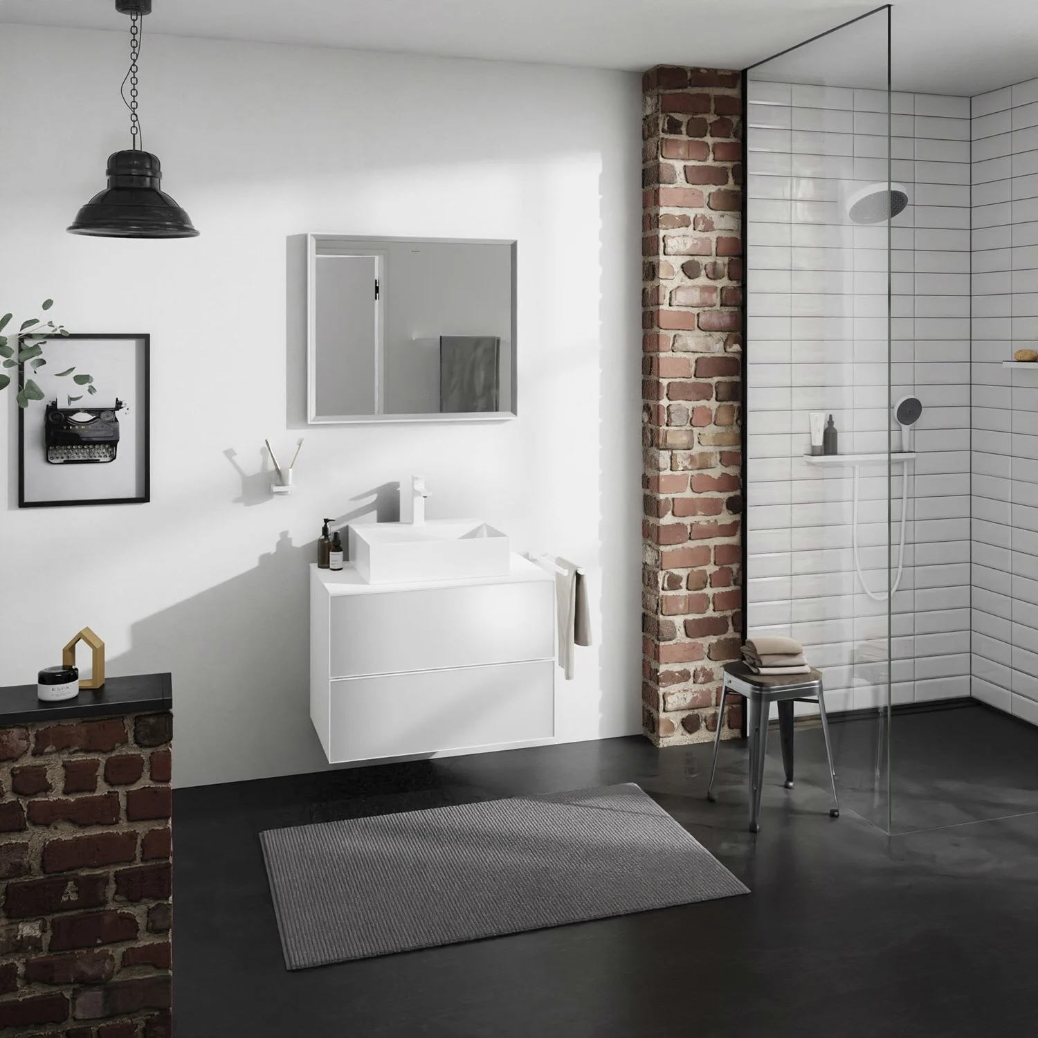 hansgrohe Xevolos E Waschtischunterschrank 78 x 55,5 mit 2 Schubkästen für Konsole und Aufsatzwaschtisch Bild 7