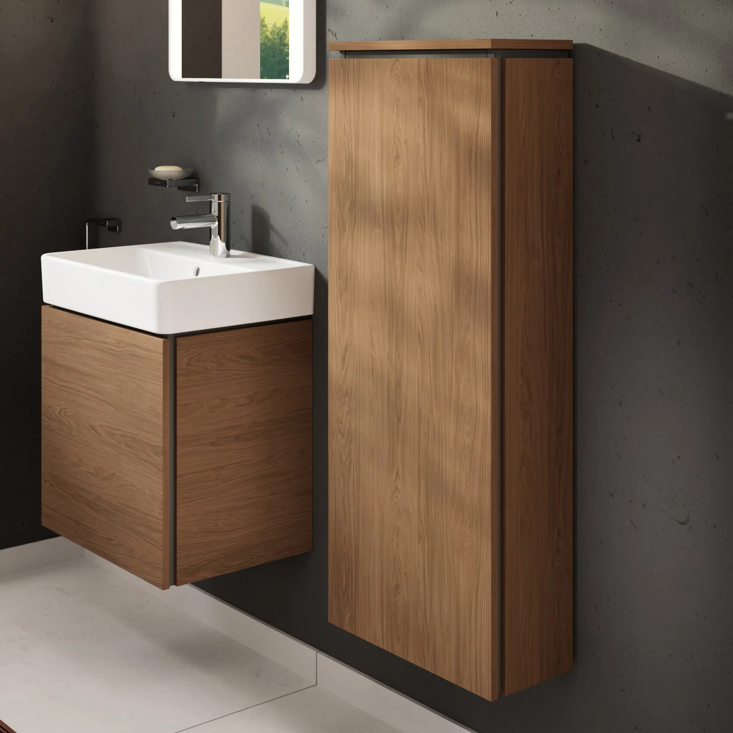 Szafka półwysoka Hansgrohe Xilesa E 40 x 20 x 106,5 cm z drzwiami otwieranymi na prawo