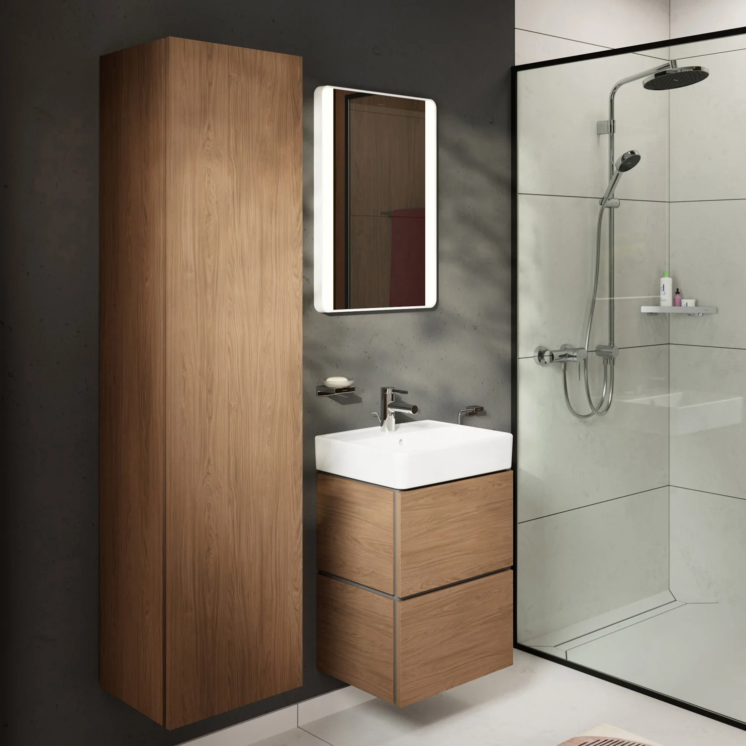 Szafka wysoka Hansgrohe Xilesa E 40 x 35 x 165 cm z drzwiami otwieranymi w lewo