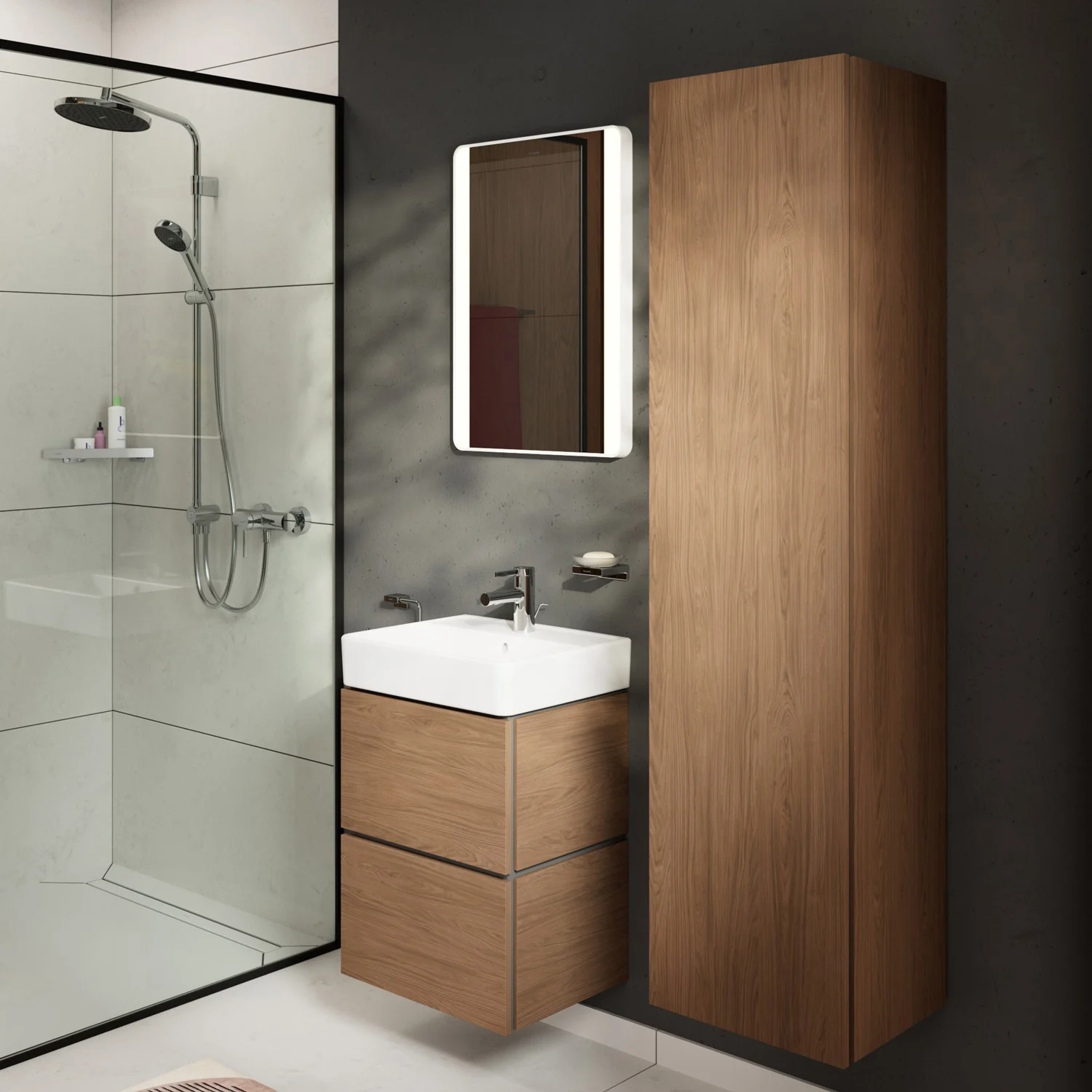 Szafka wysoka Hansgrohe Xilesa E 40 x 35 x 165 cm z drzwiami otwieranymi na prawo