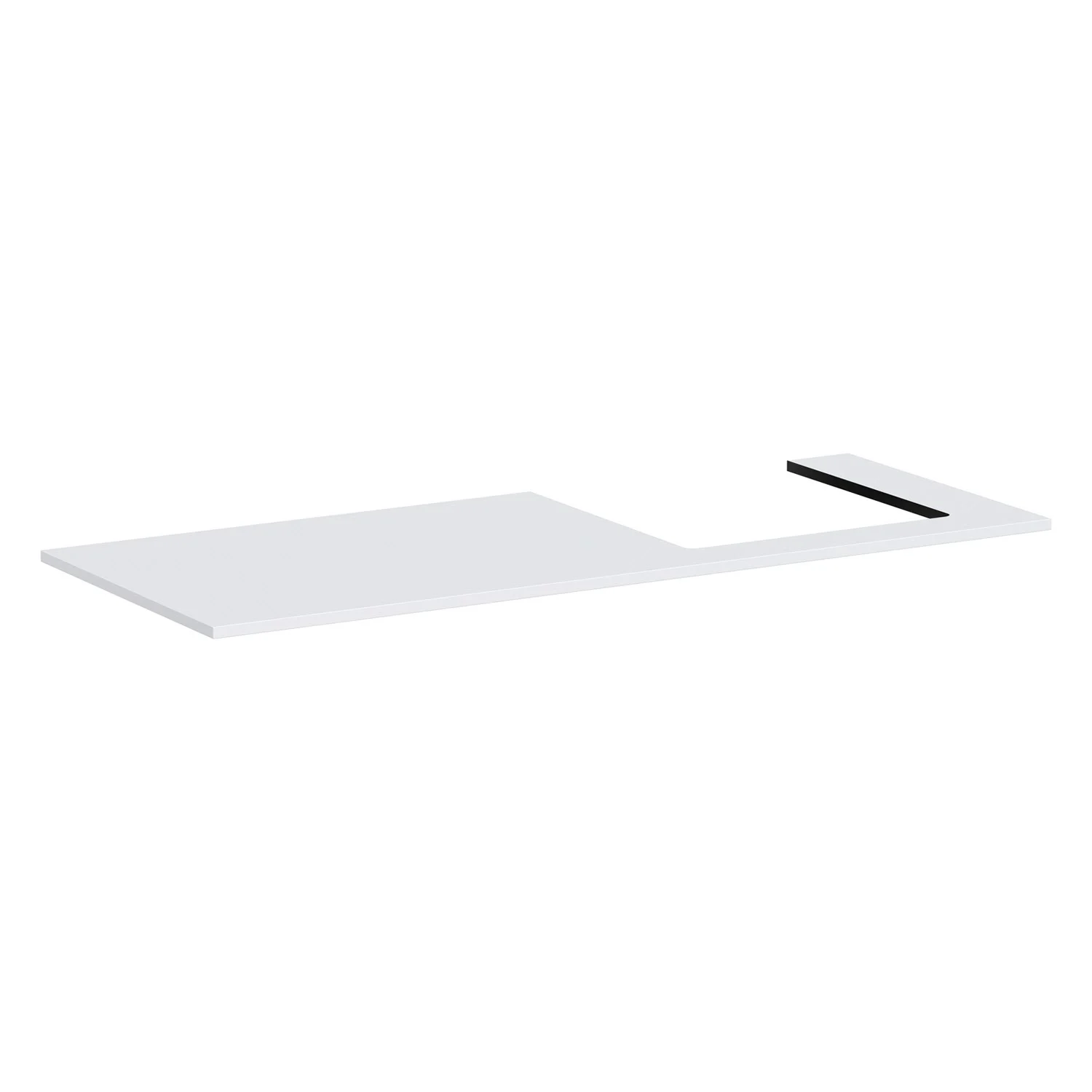 Konsola Hansgrohe Xilesa E 137,5 x 55 cm z prostokątnym wycięciem po prawej stronie do Umywalki nablatowej, szlifowana