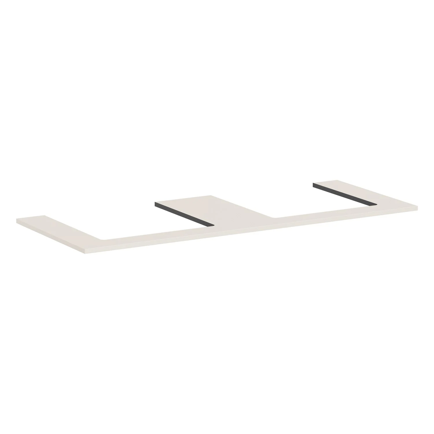 hansgrohe Xilesa E Konsole 137,5 x 55 cm mit 2 Ausschnitten eckig links und rechts für Aufsatzwaschtische geschliffen
