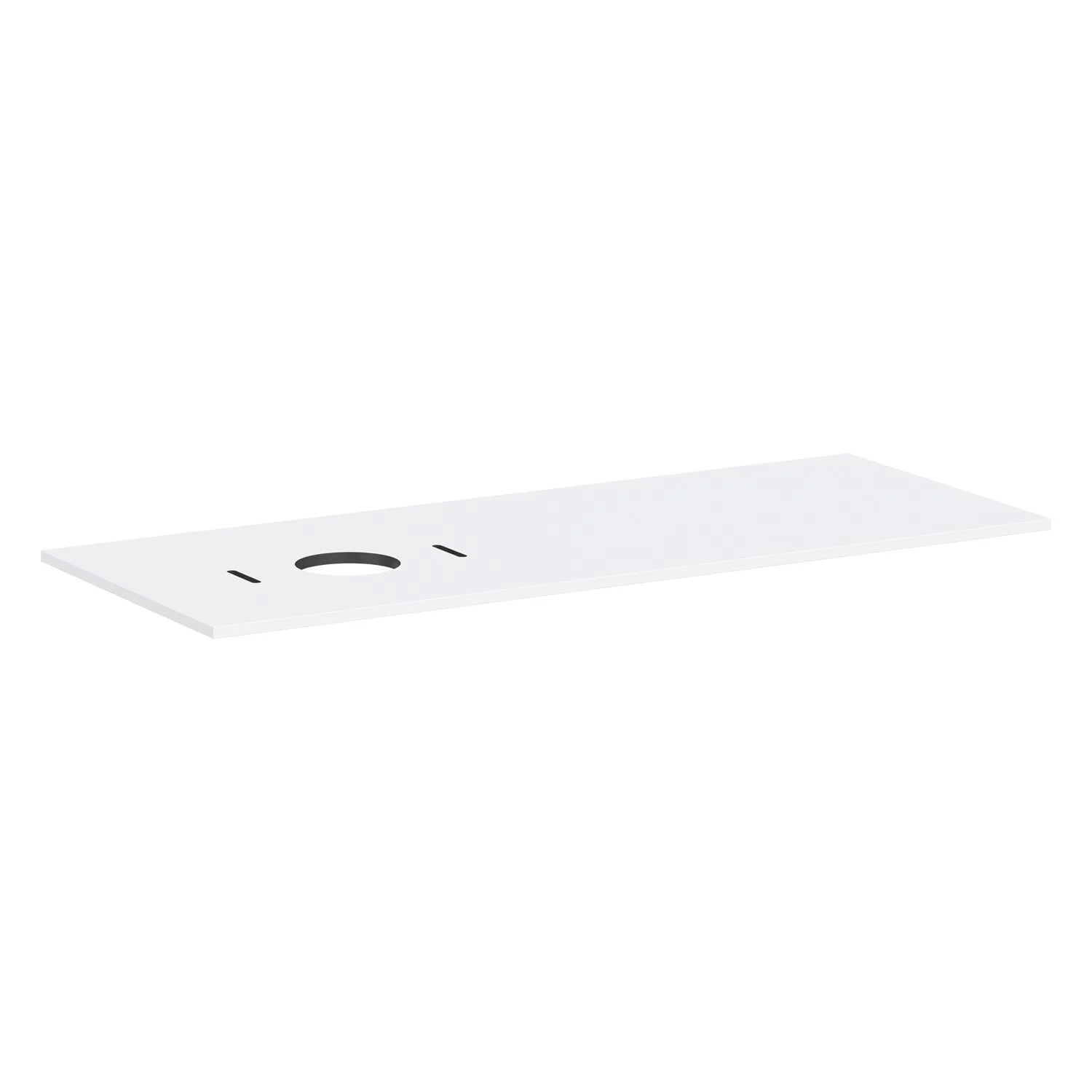 Konsola Hansgrohe Xilesa E 137,5 x 55 cm z okrągłym wycięciem po lewej stronie do umywalki nablatowej bez otworu na baterię