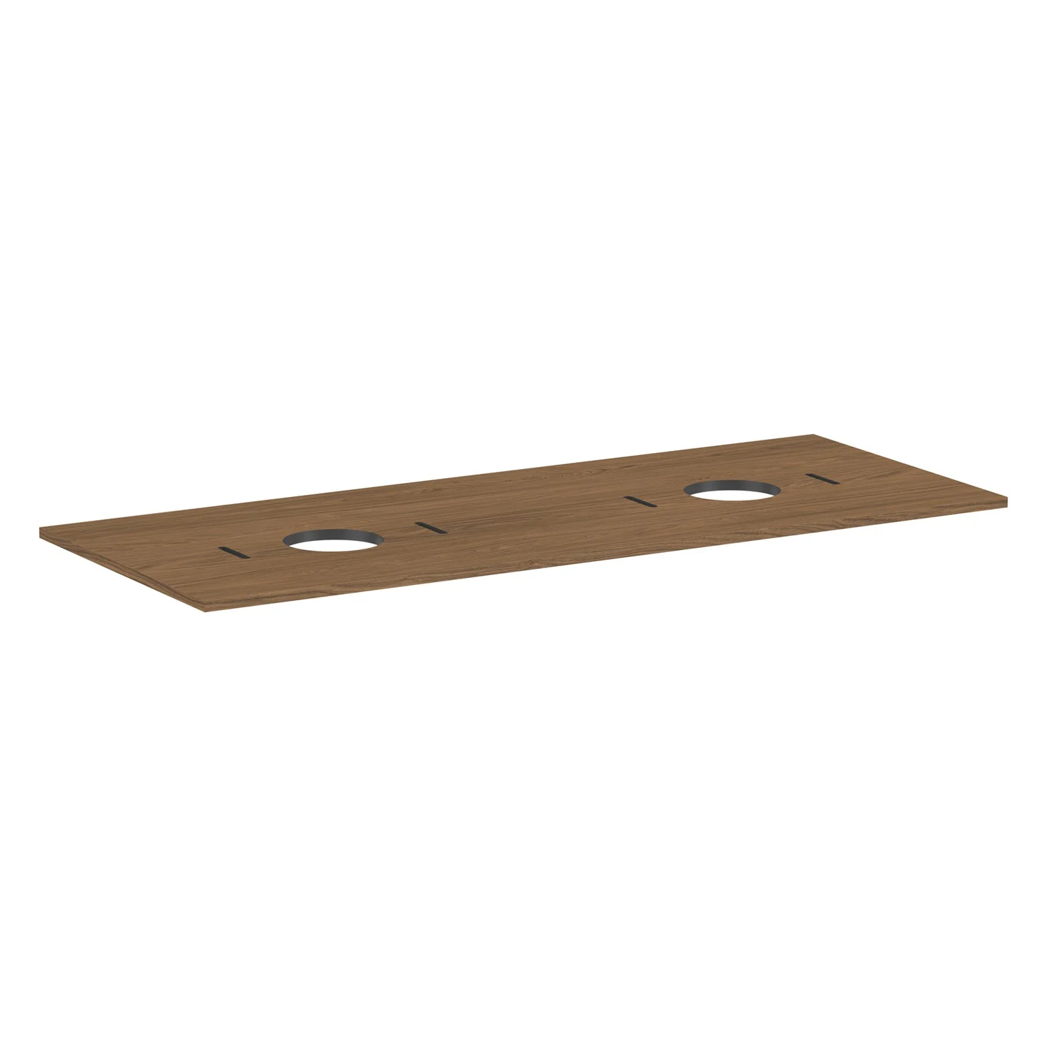 hansgrohe Xilesa E konsola 137,5 x 55 cm z 2 okrągłymi wycięciami po lewej i prawej stronie, przeznaczona do umywalków nablatowych bez otworu na baterię