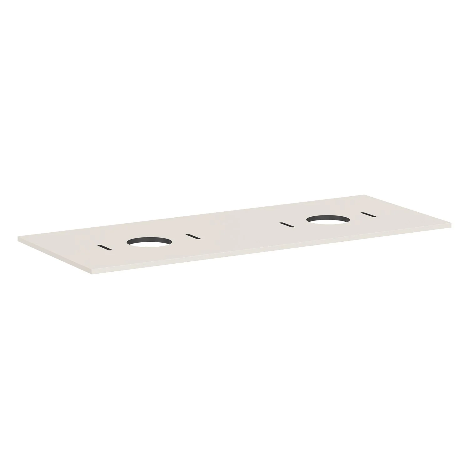 hansgrohe Xilesa E Konsole 137,5 x 55 cm mit 2 Ausschnitten rund links und rechts für Aufsatzwaschtische ohne Hahnloch