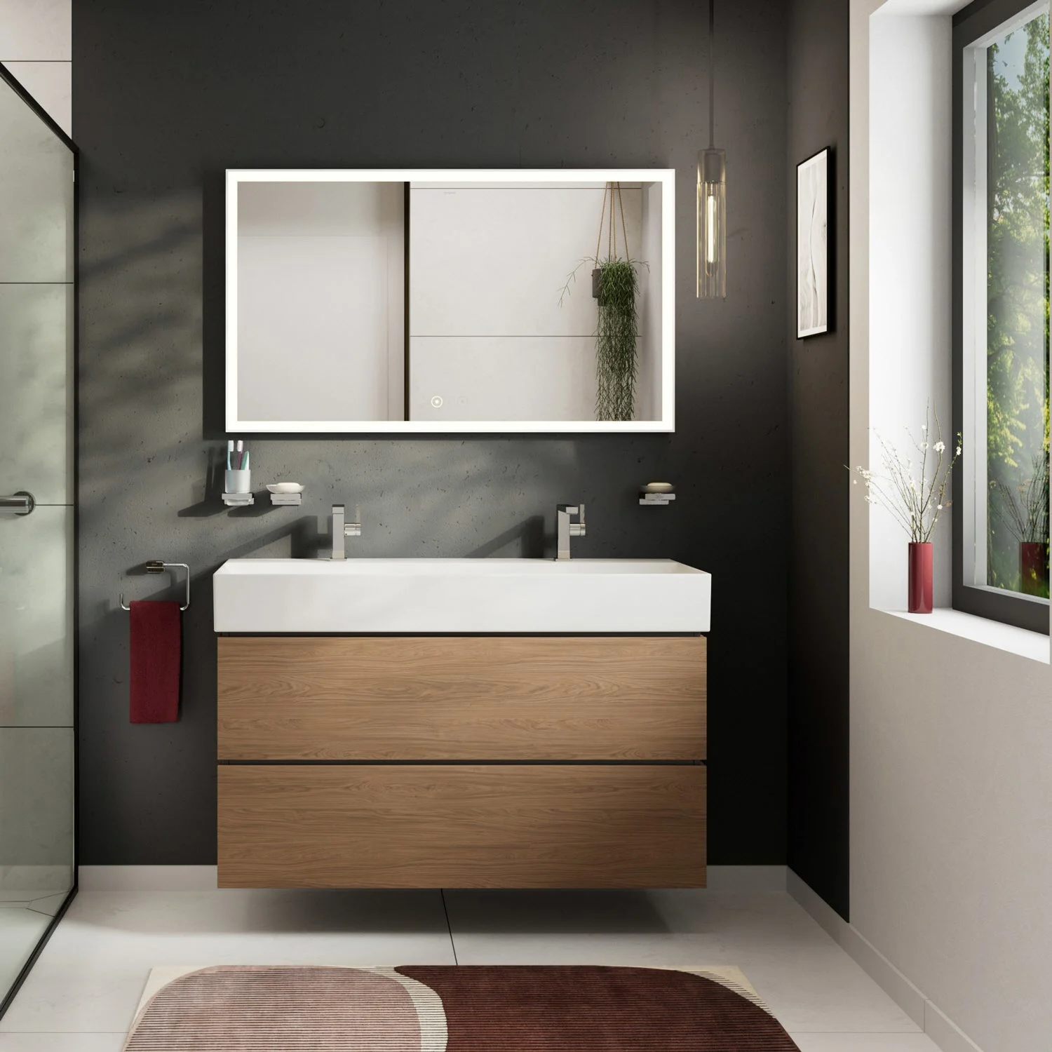 Szafka pod umywalkę Hansgrohe Xilesa E 118 cm z 2 szufladami Zdjęcie 6