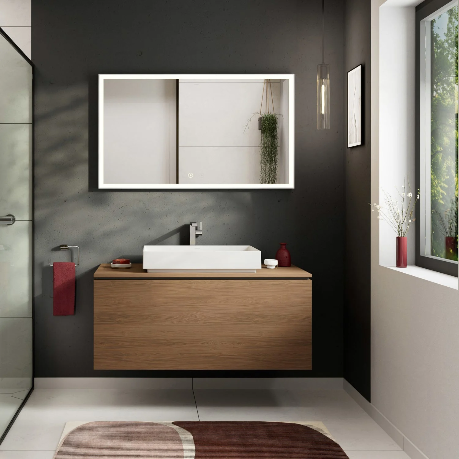 hansgrohe Xilesa E Waschtischunterschrank 118 cm mit 1 Auszug für Konsole mit Ausschnitt mittig Bild 5