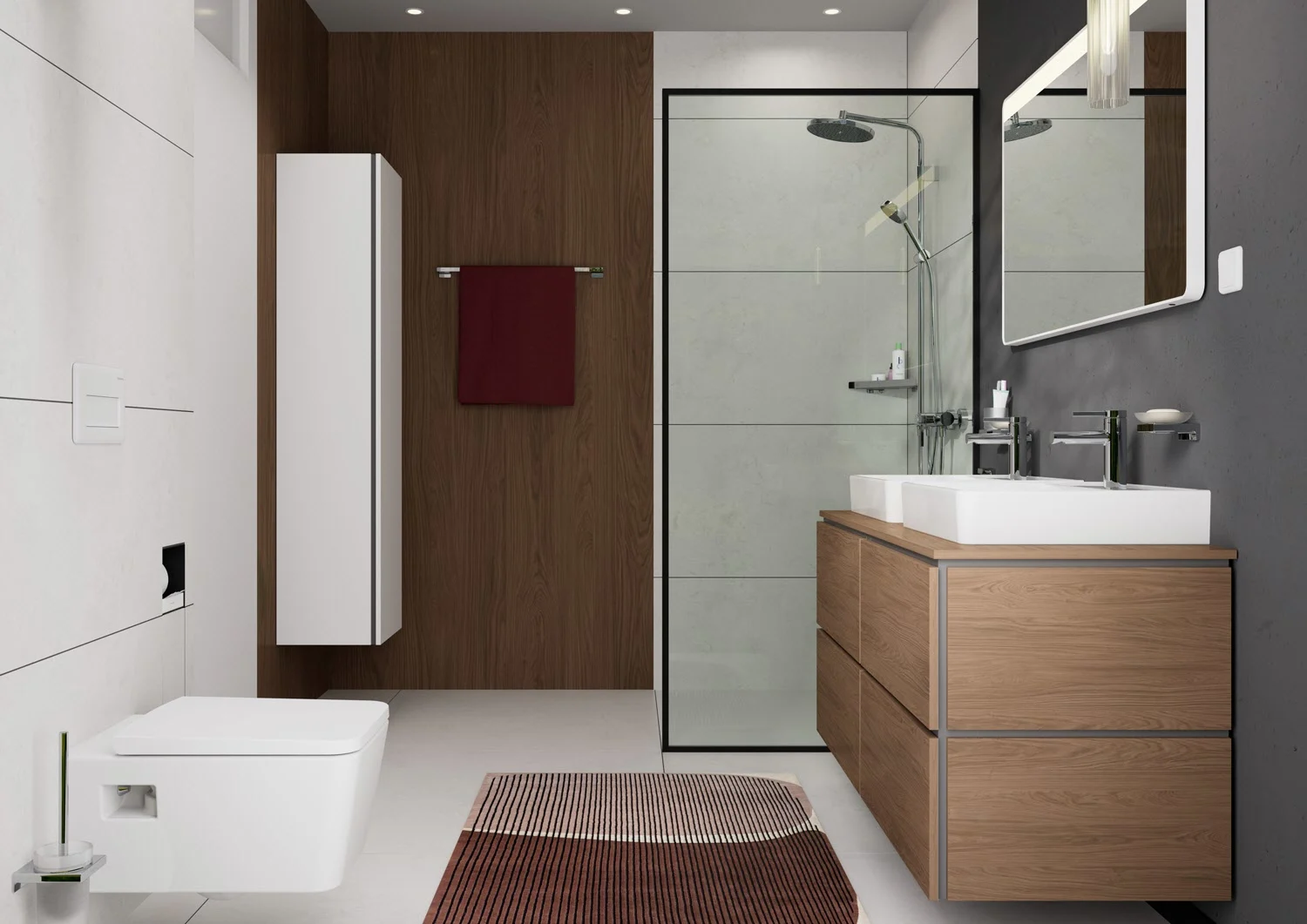 Szafka podumywalkowa Hansgrohe Xilesa E 118 cm z 1 szufladą, do konsoli z wycięciem pośrodku Zdjęcie 6