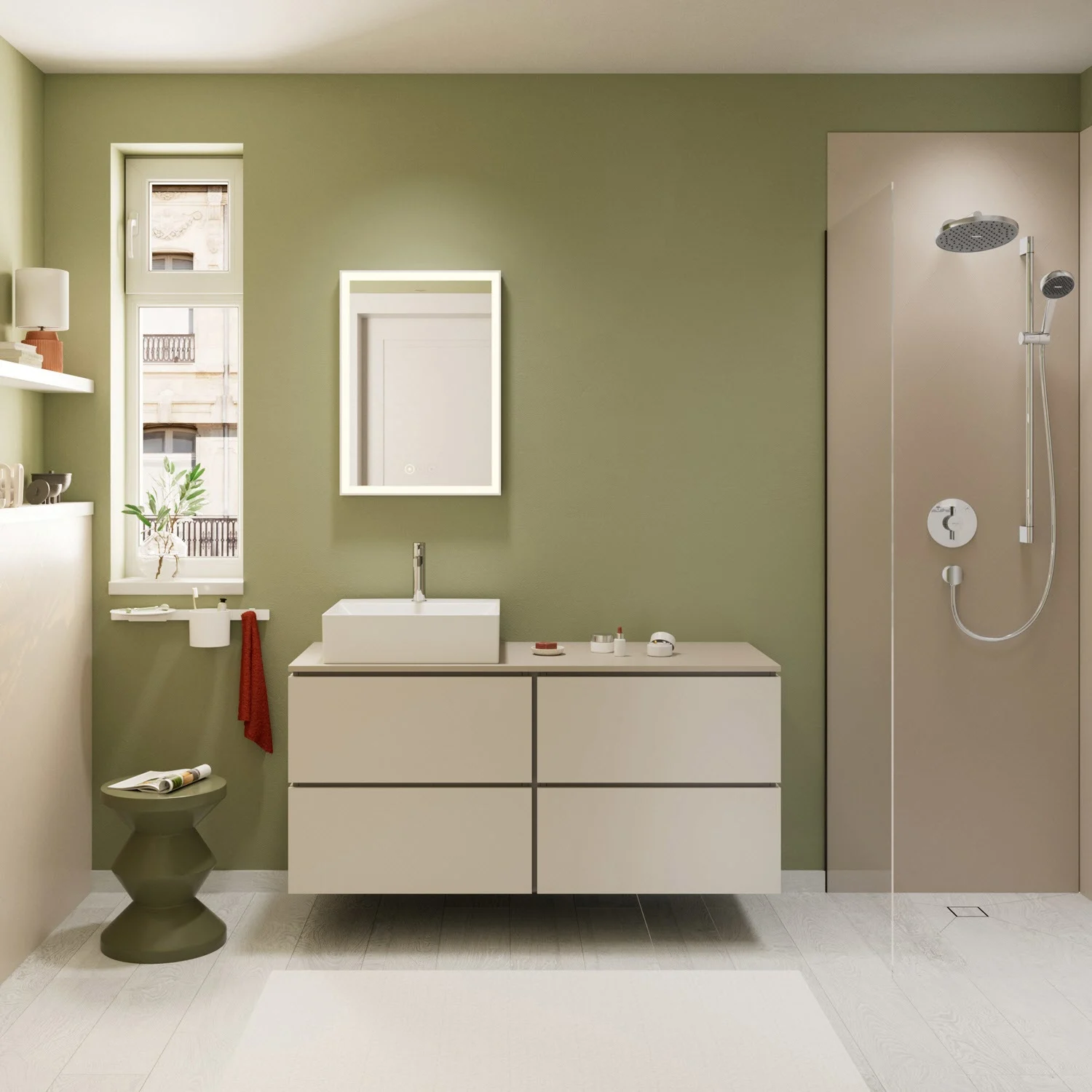 hansgrohe Xilesa E Waschtischunterschrank 137,5 cm mit 4 Auszügen für Konsole mit Ausschnitt Bild 7