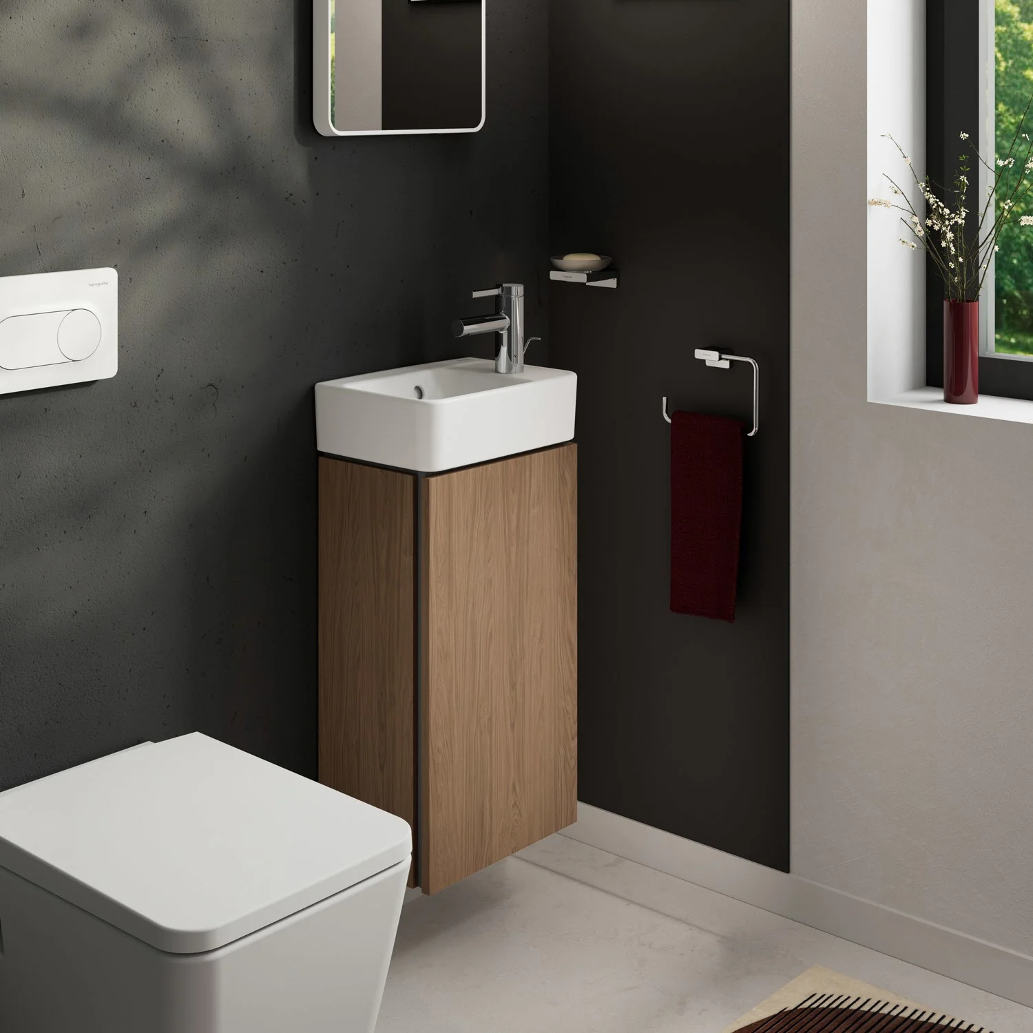 Szafka pod umywalkę Hansgrohe Xilesa E 34 cm z 1 drzwiami, zawiasy po prawej stronie Zdjęcie 6