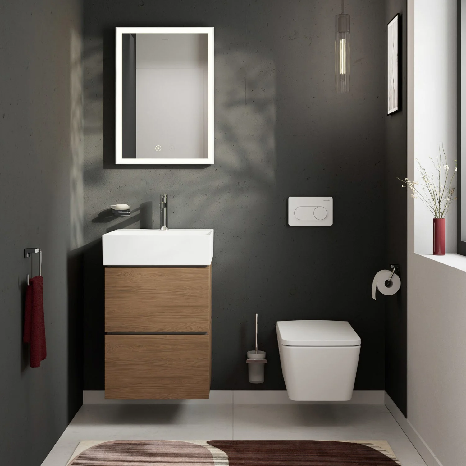 Szafka pod umywalkę Hansgrohe Xilesa E 48 cm z 2 szufladami Zdjęcie 6