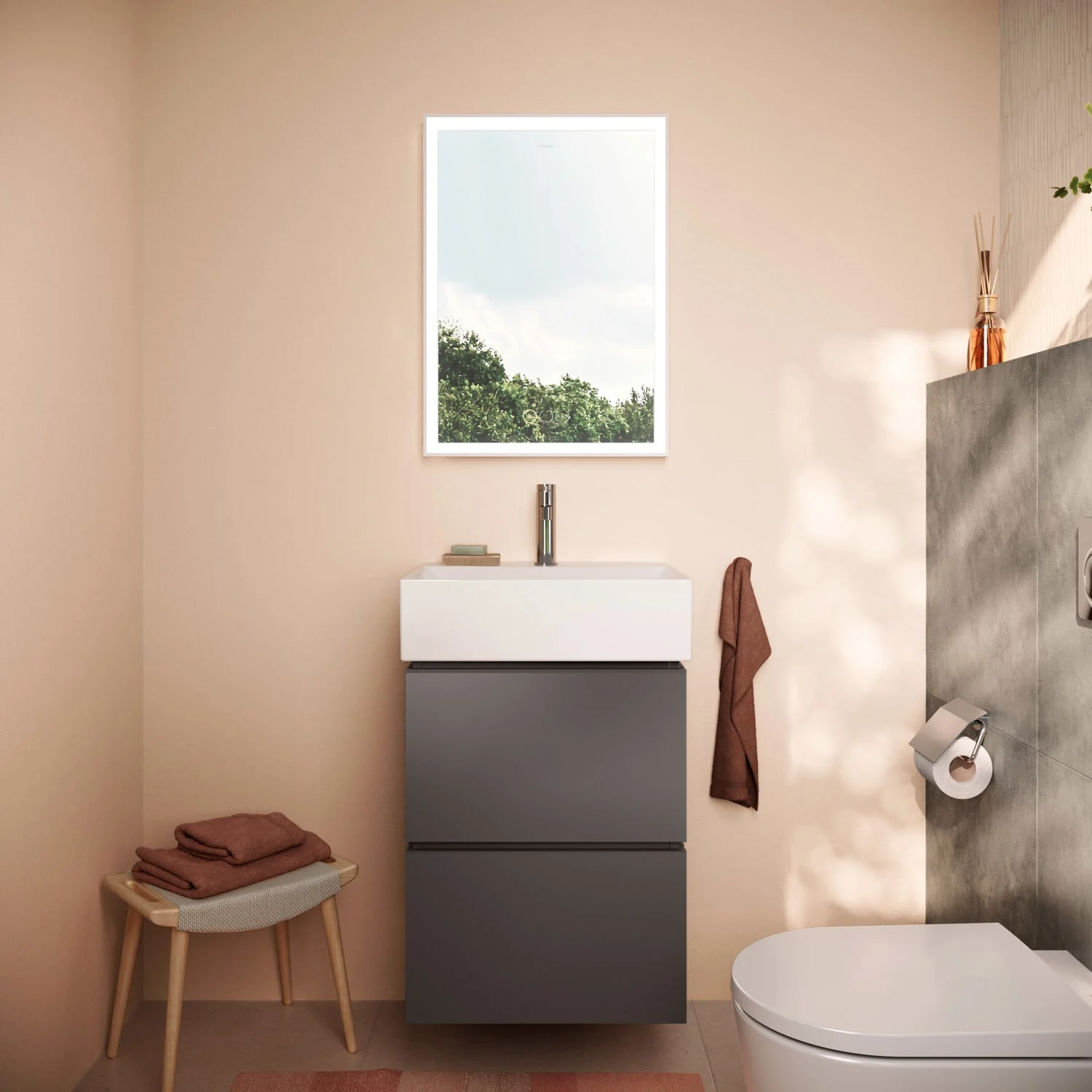 Szafka pod umywalkę Hansgrohe Xilesa E 48 cm z 2 szufladami i funkcją Push Open Zdjęcie 6