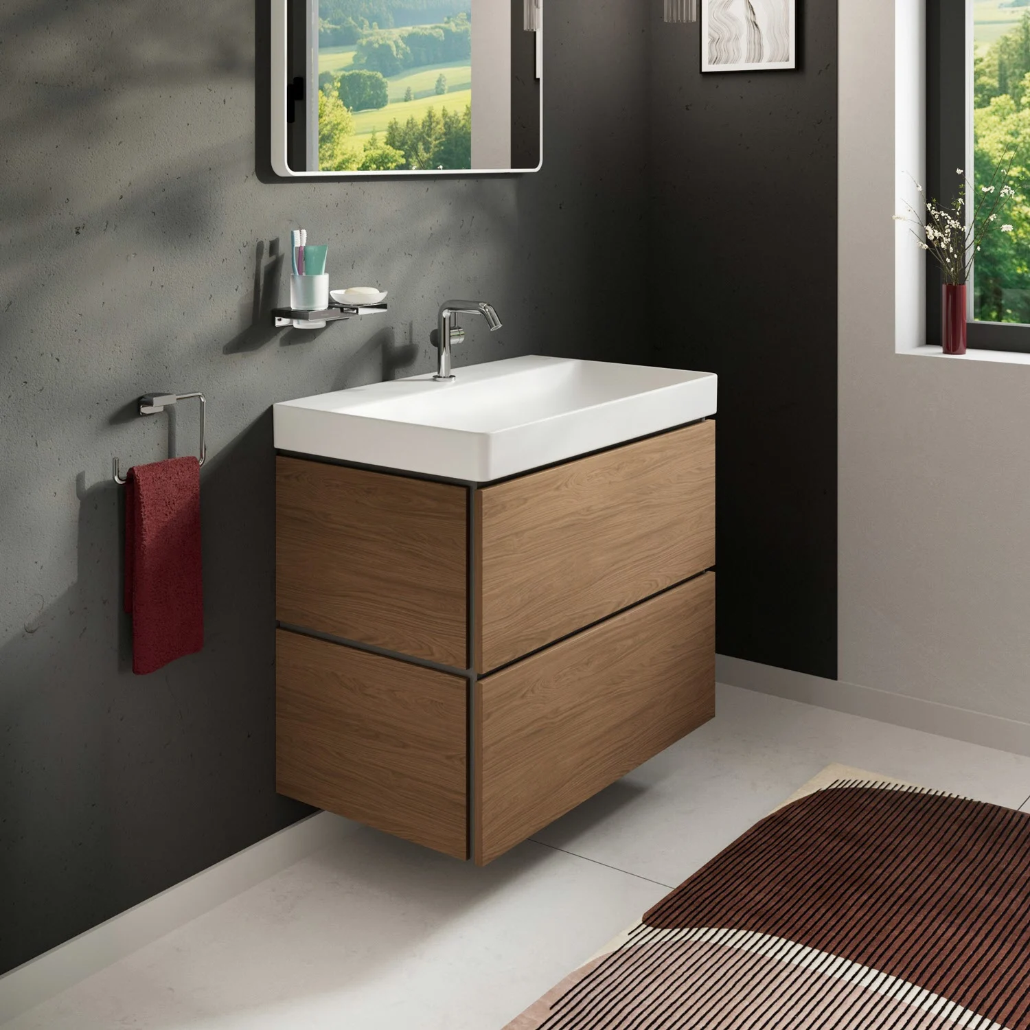 hansgrohe Xilesa E Waschtischunterschrank 78 cm mit 2 Auszügen Bild 6