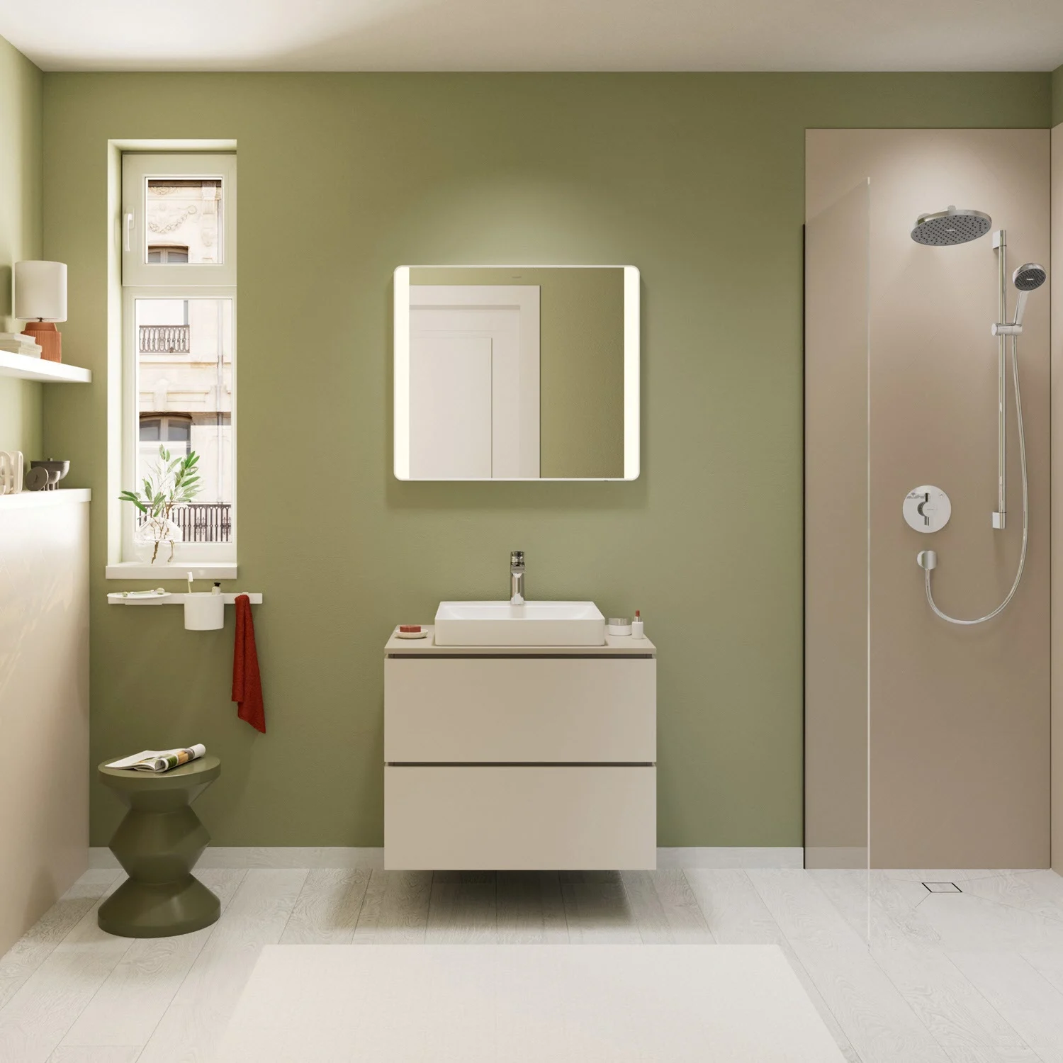 hansgrohe Xilesa E Waschtischunterschrank 78 cm mit 2 Auszügen für Konsole mit Ausschnitt mittig Bild 5