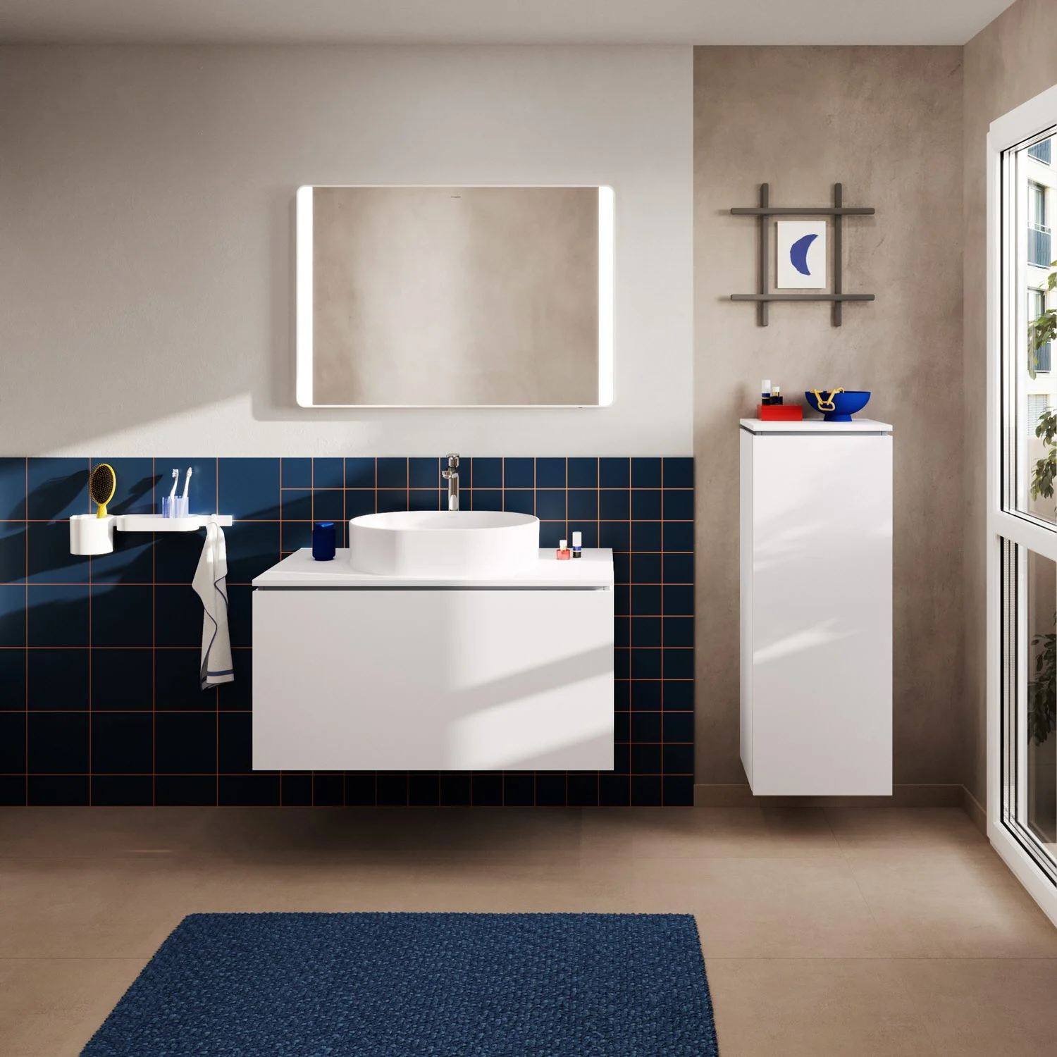 Szafka podumywalkowa Hansgrohe Xilesa E 98 cm z 1 szufladą, do konsoli z wycięciem pośrodku Zdjęcie 6