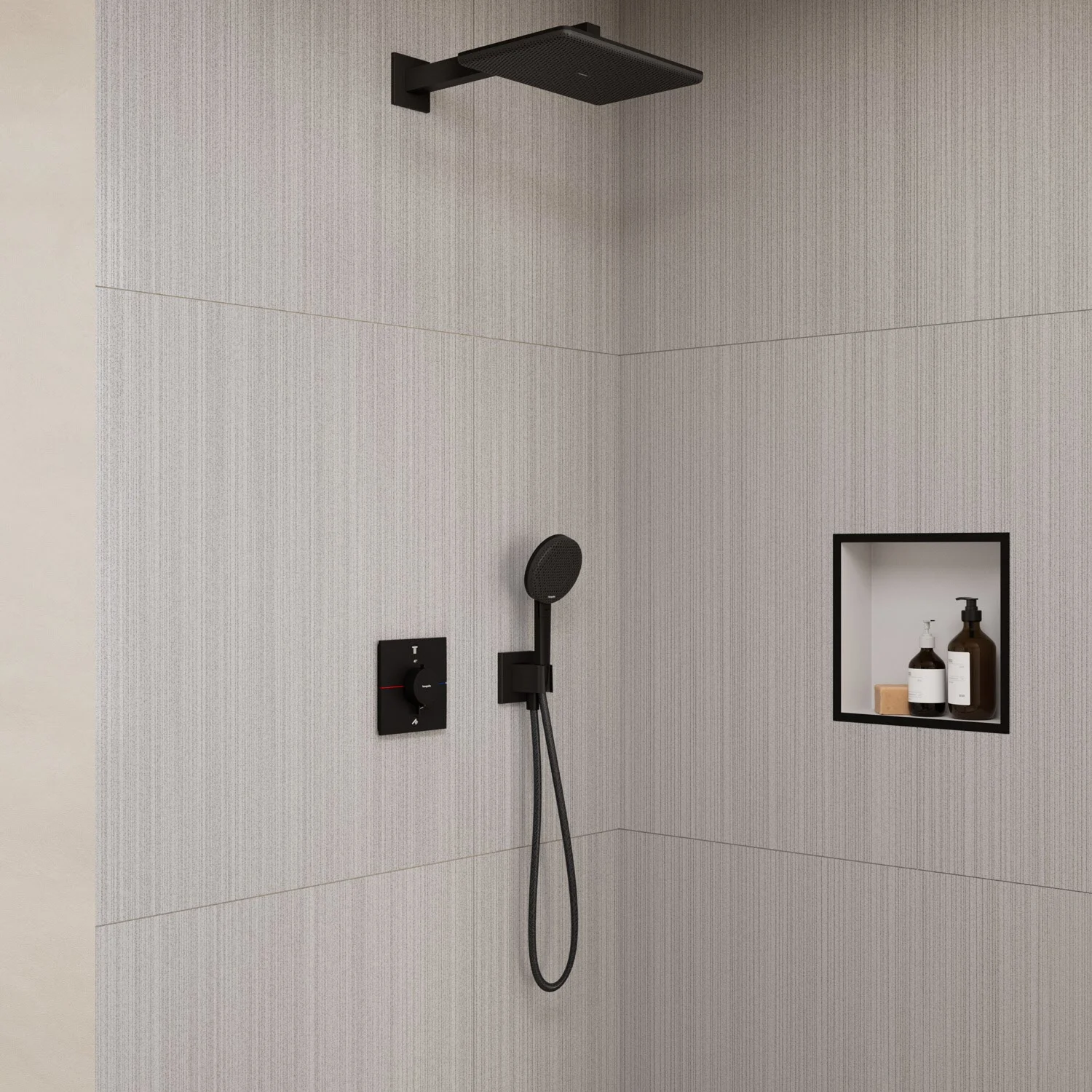 hansgrohe Raindance Alive Q 210/340 1 jet Duschsystem, Kopfbrause softcube