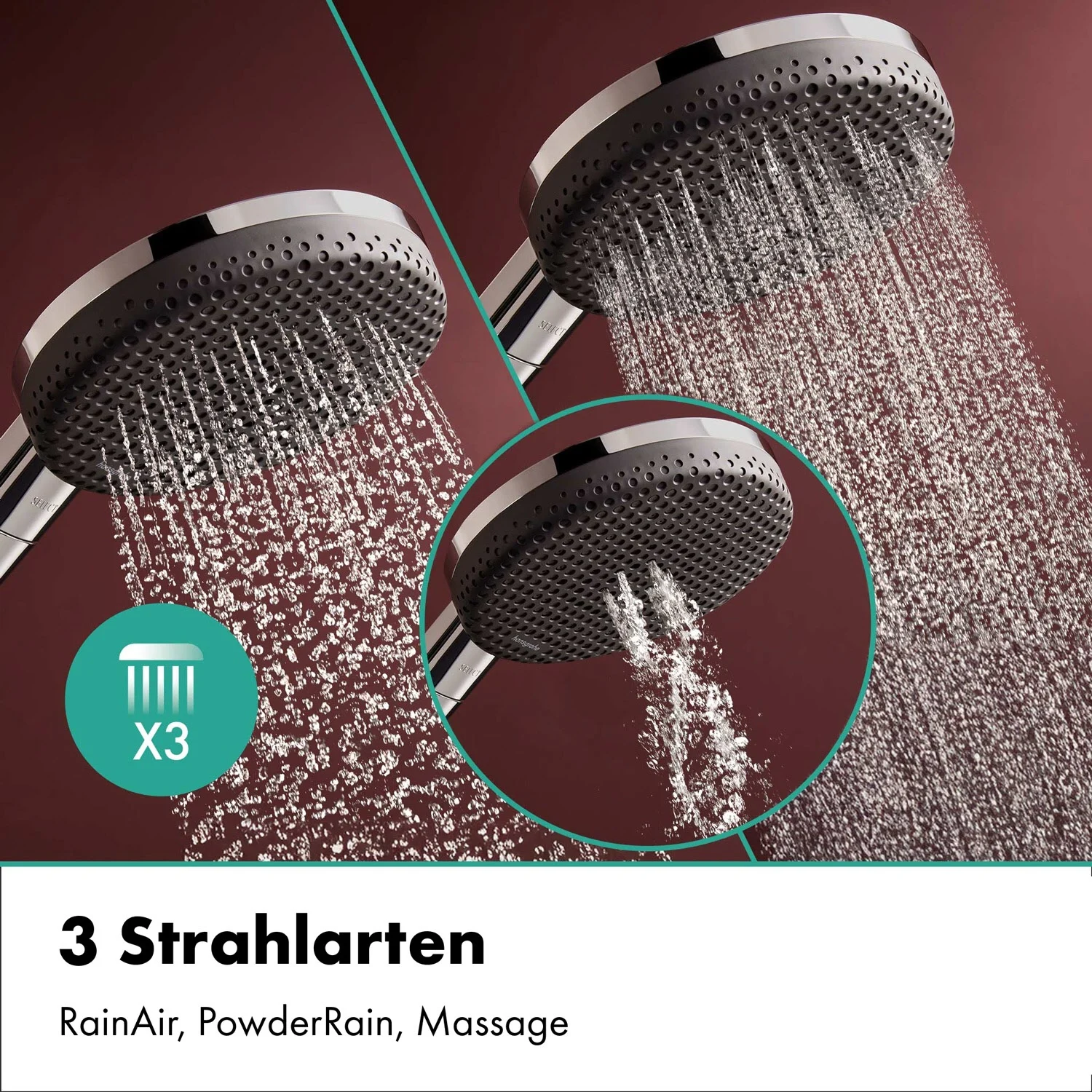 hansgrohe Raindance Alive Q 210/340 1 jet Duschsystem, Kopfbrause softcube Bild 4