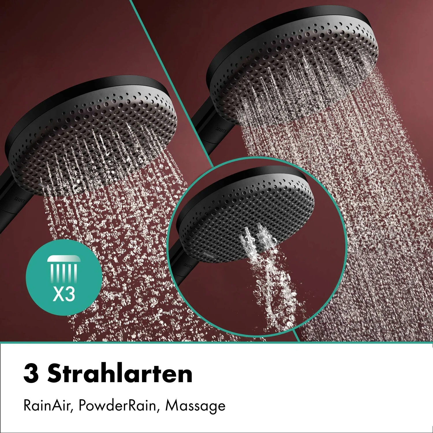 hansgrohe Raindance Alive Q 210/340 1 jet Duschsystem, Kopfbrause softcube Bild 4