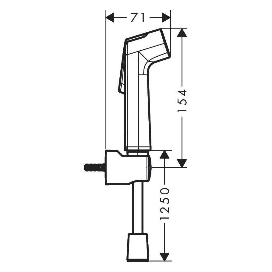 hansgrohe Bidette Handbrause 1jet S EcoSmart+ mit Brausehalter und Druckschlauch 125 cm Bild 2