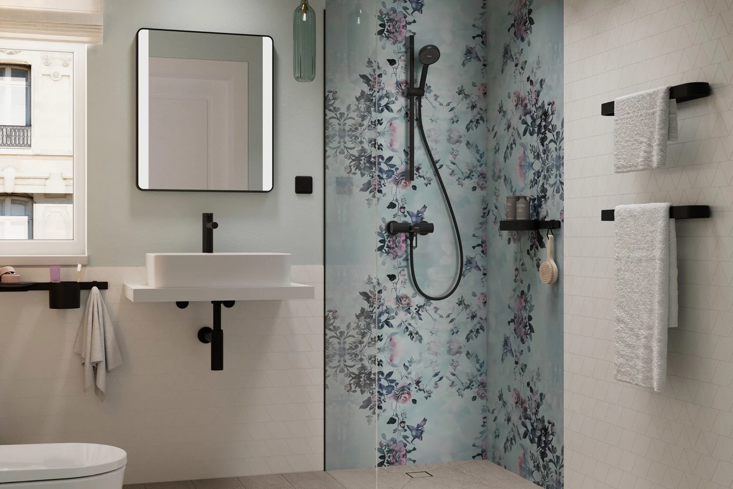 hansgrohe Activera Select S Brauseset 95 2 Strahlarten wassersparend mit Duschstange 65 cm Bild 11