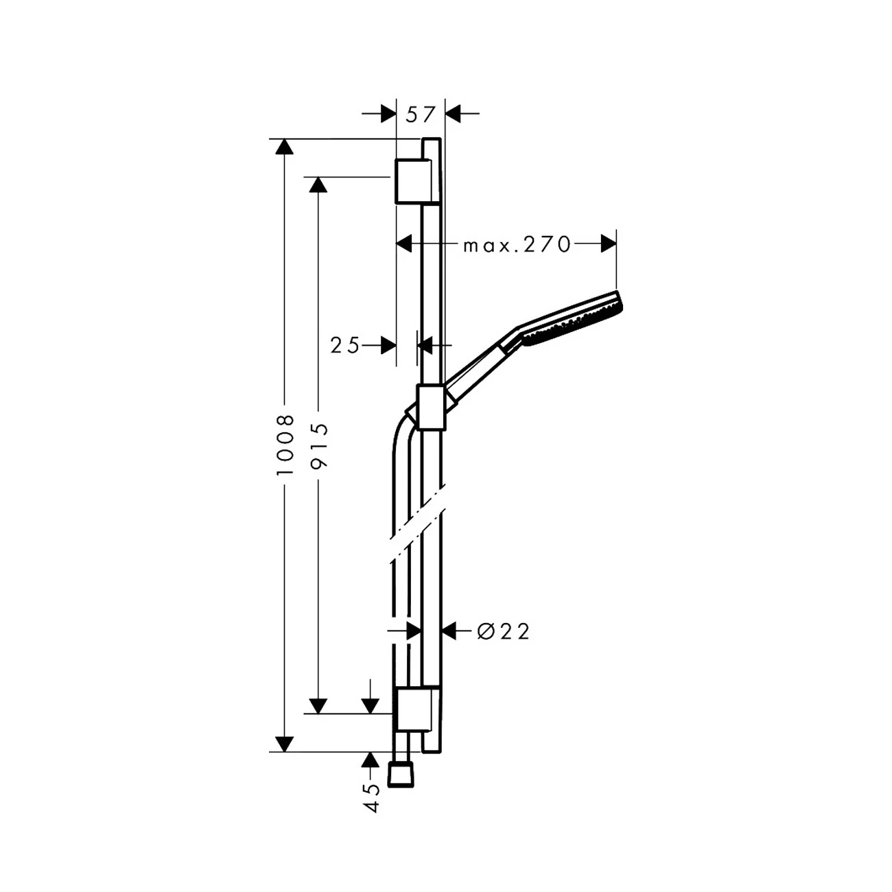 hansgrohe Raindance Alive Select S Brauseset 125 3jet EcoSmart mit Brausestange Unica S Puro 90 cm Bild 5