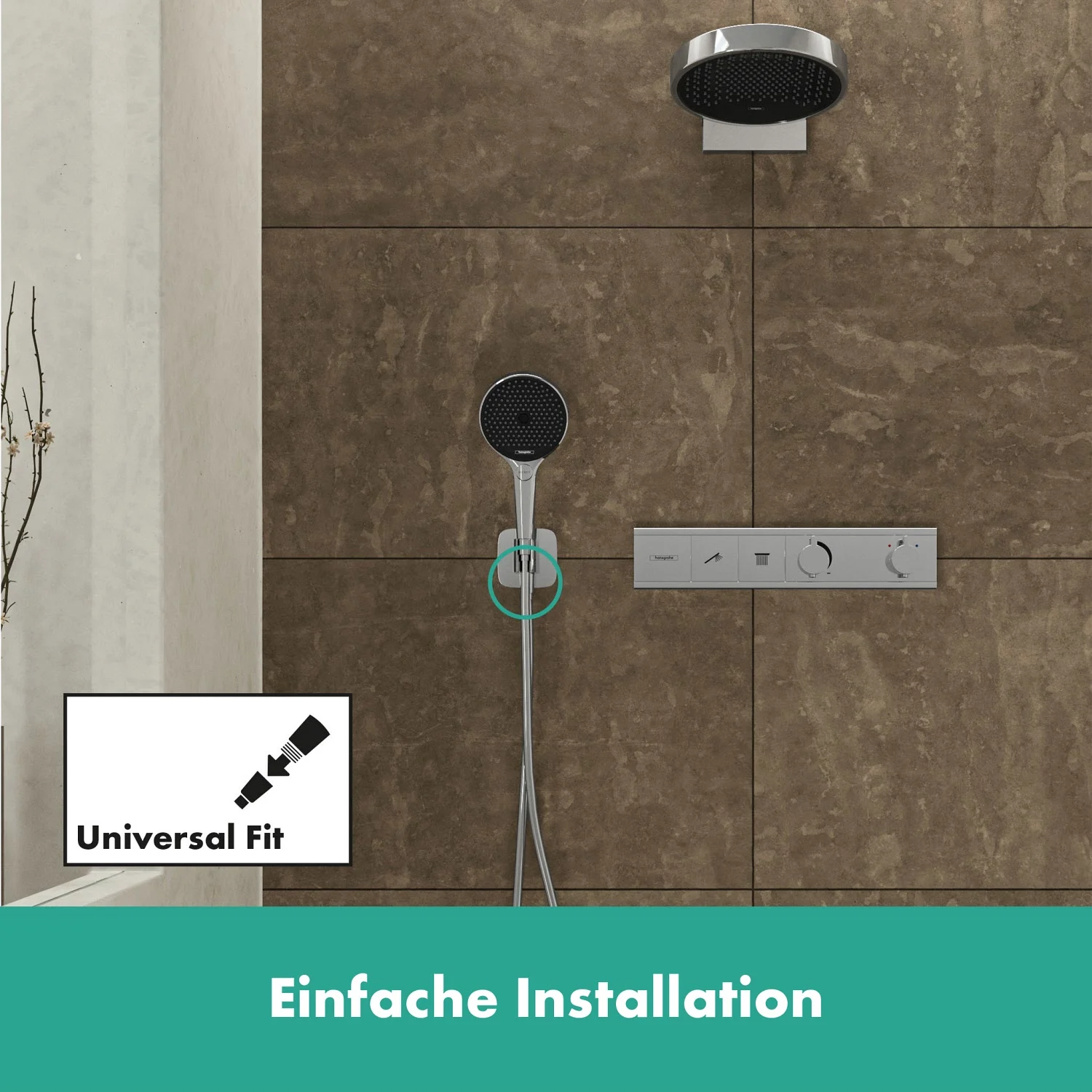 hansgrohe FixFit Q Wandanschluß mit Duschkopfhalterung Bild 3
