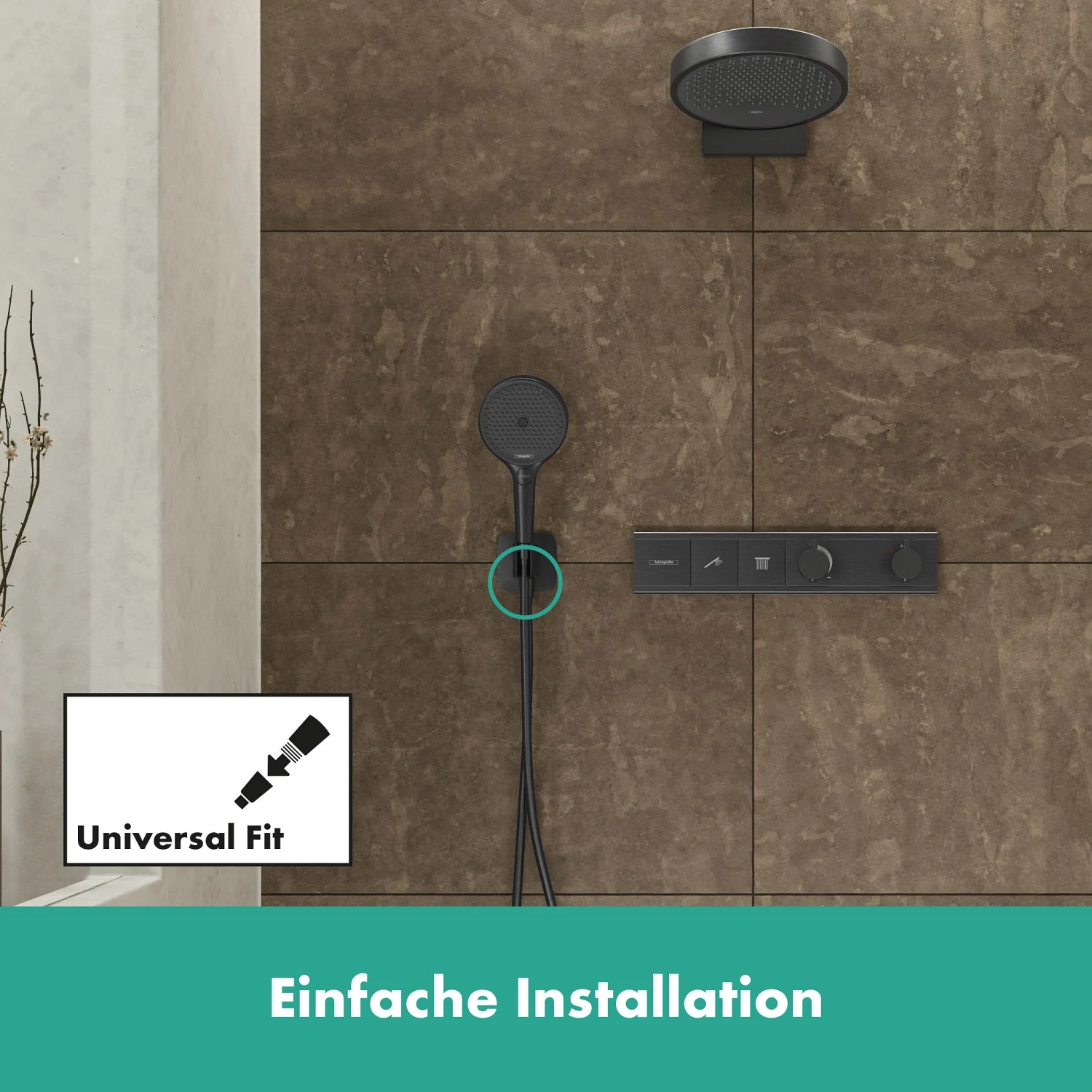 hansgrohe FixFit Q Wandanschluß mit Duschkopfhalterung Bild 3