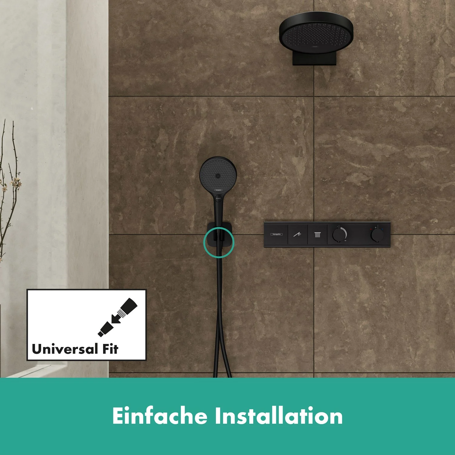 hansgrohe FixFit Q Wandanschluß mit Duschkopfhalterung Bild 3