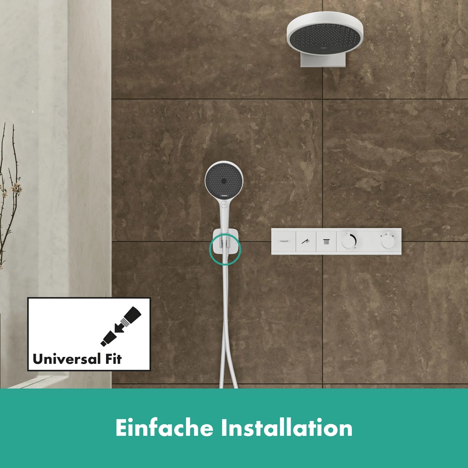 hansgrohe FixFit Q Wandanschluß mit Duschkopfhalterung Bild 3