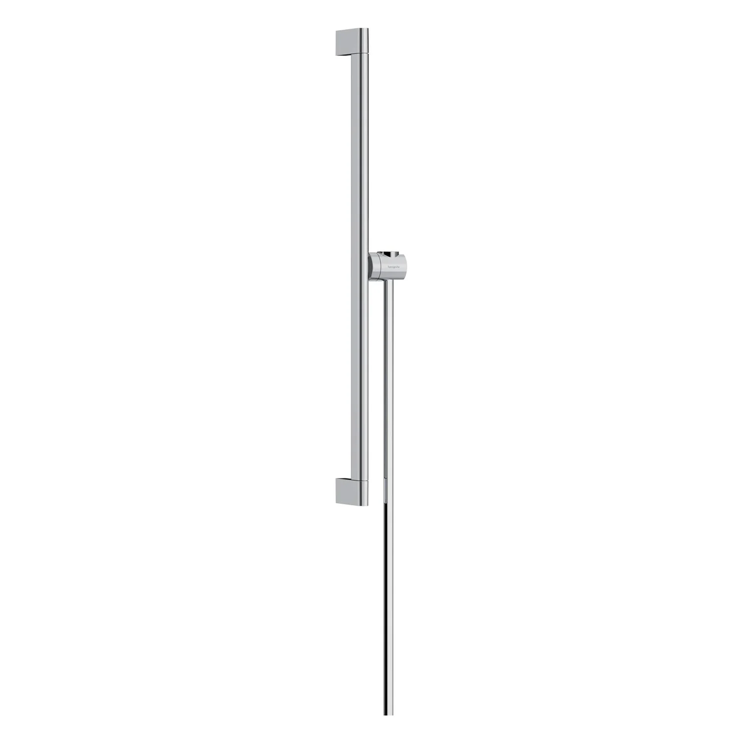 Chromowany drążek prysznicowy widok z boku, hansgrohe