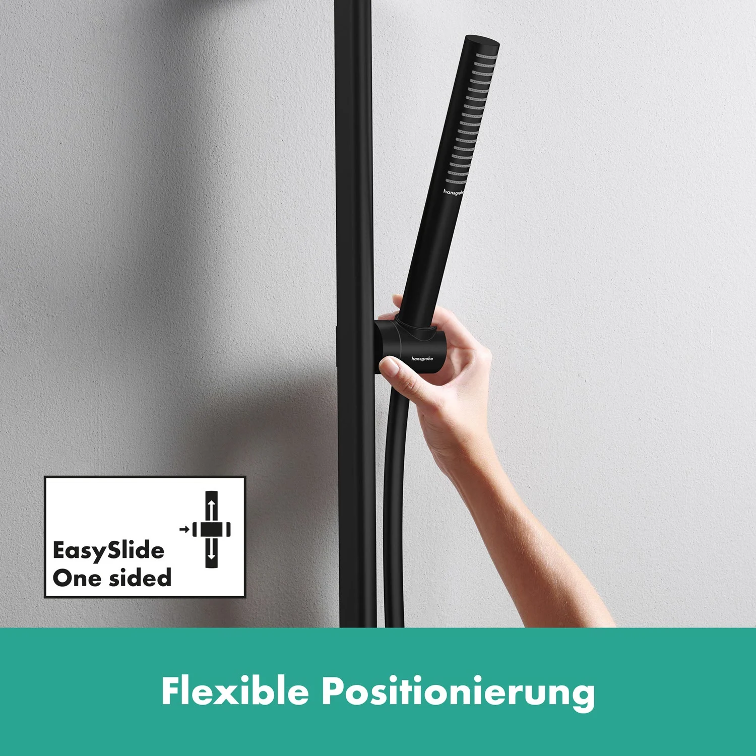 hansgrohe Unica S Puro Brausenstange 90 cm mit Easy Slide Duschkopfhalter und Duschschlauch 160 cm Bild 5