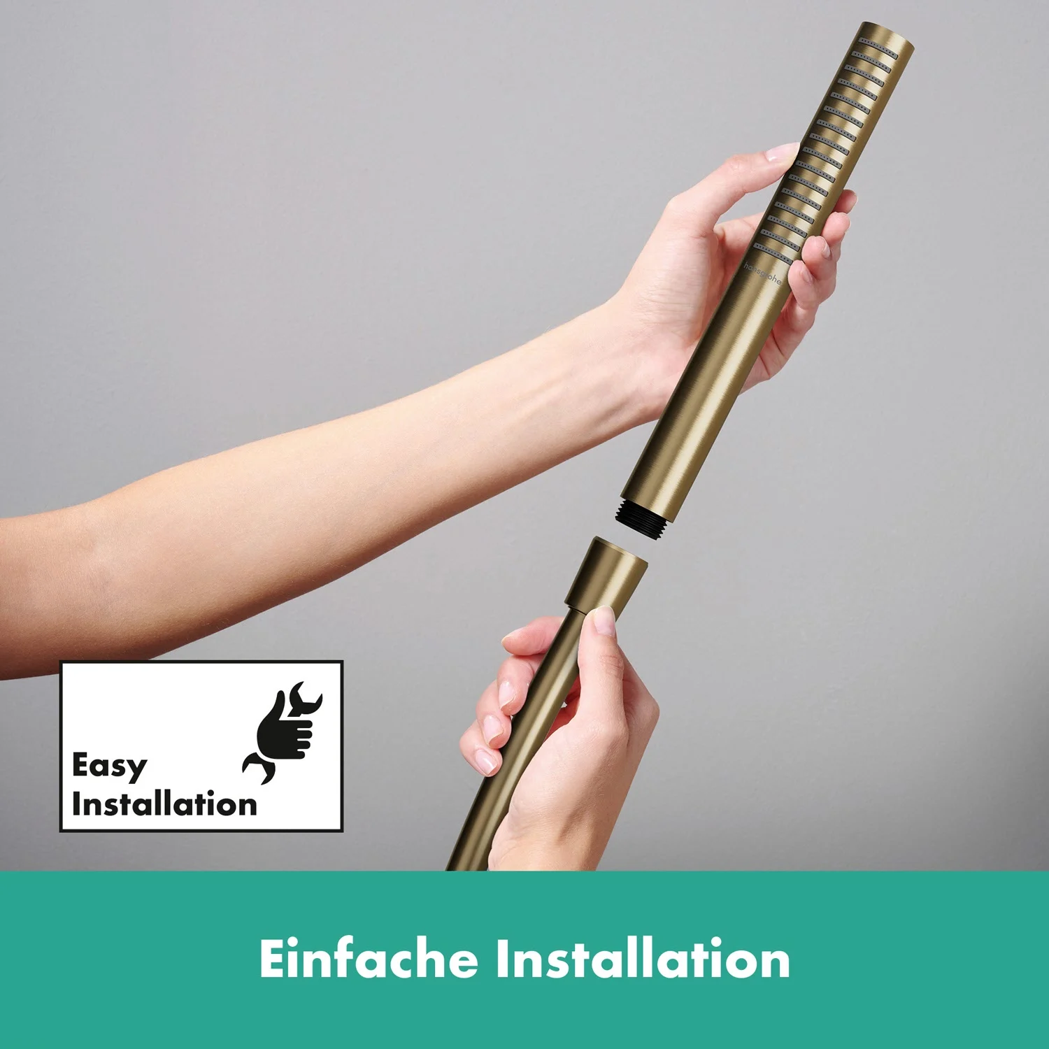 hansgrohe Unica S Puro Brausenstange 90 cm mit Easy Slide Duschkopfhalter und Duschschlauch 160 cm Bild 8