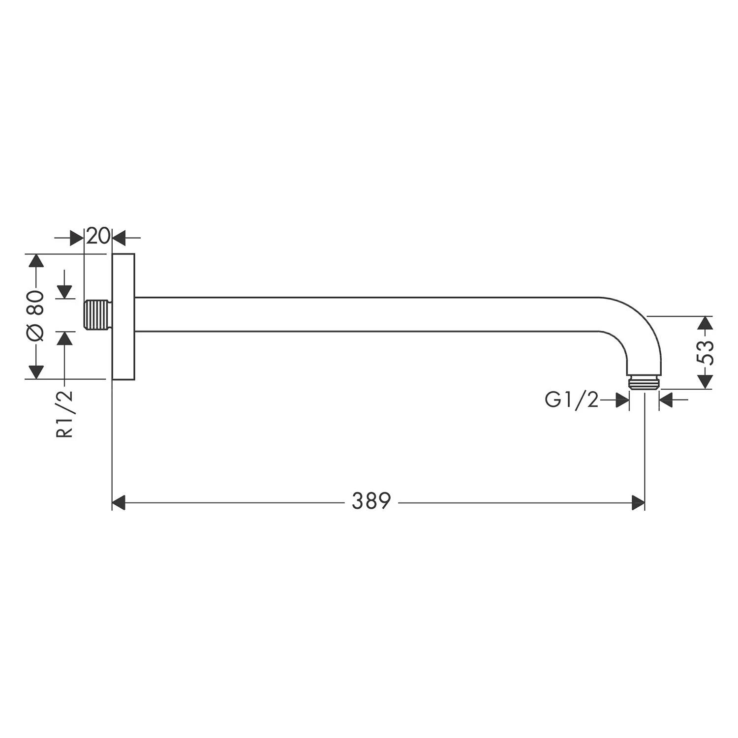 hansgrohe Brausenarm 38,9 cm Bild 2