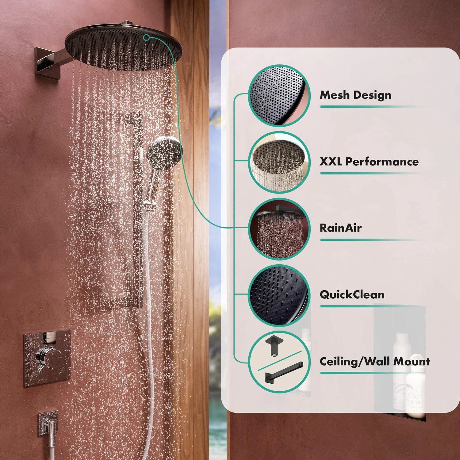 hansgrohe Raindance Alive S Kopfbrause 300 rund, 1 Strahlart Bild 9