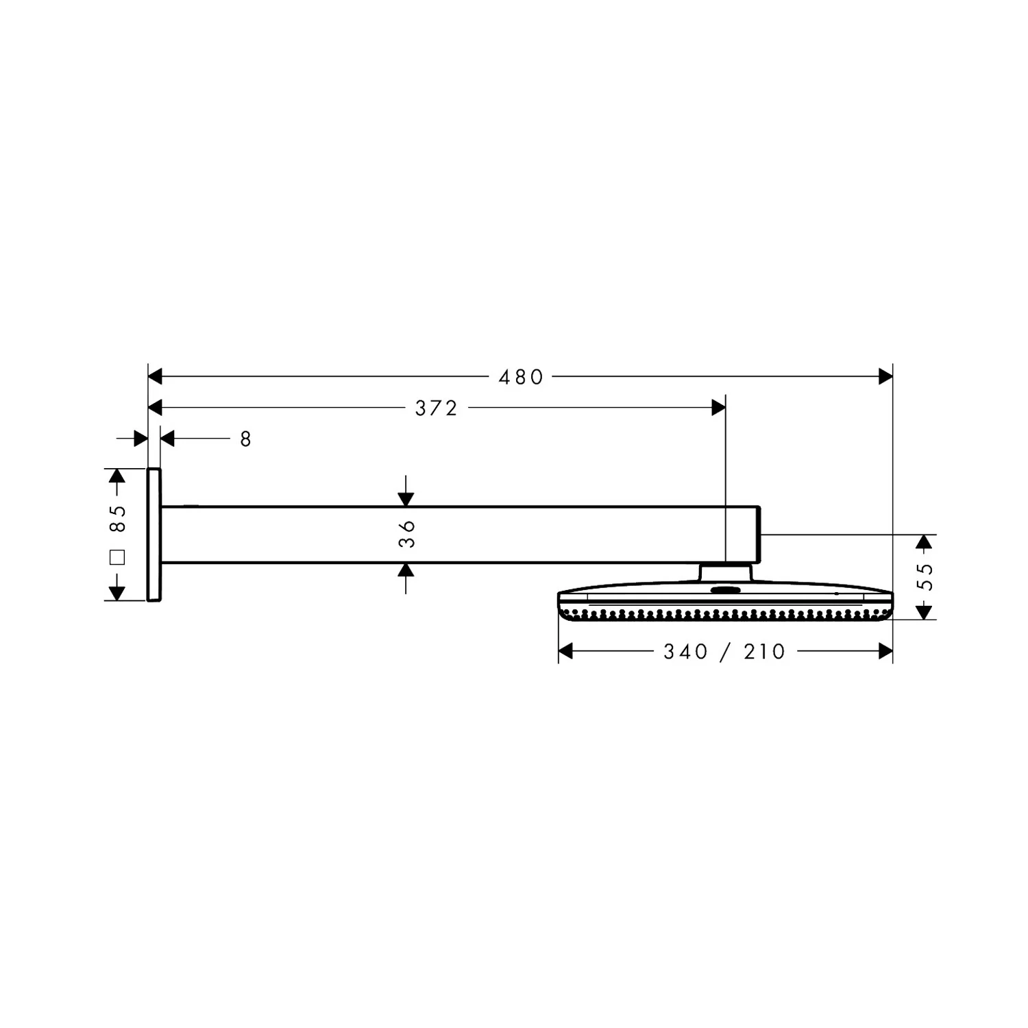 hansgrohe Raindance Alive Q Kopfbrause 210/340 softcube, 2 Strahlarten, mit Brausearm Bild 5