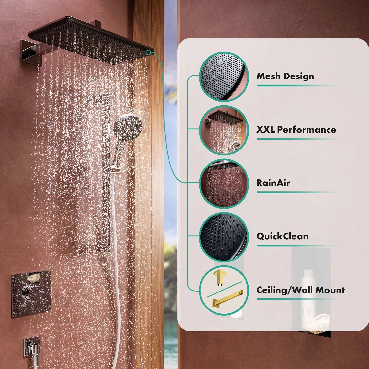 hansgrohe Raindance Alive Q Kopfbrause 210/340 softcube, 1 Strahlart Bild 4