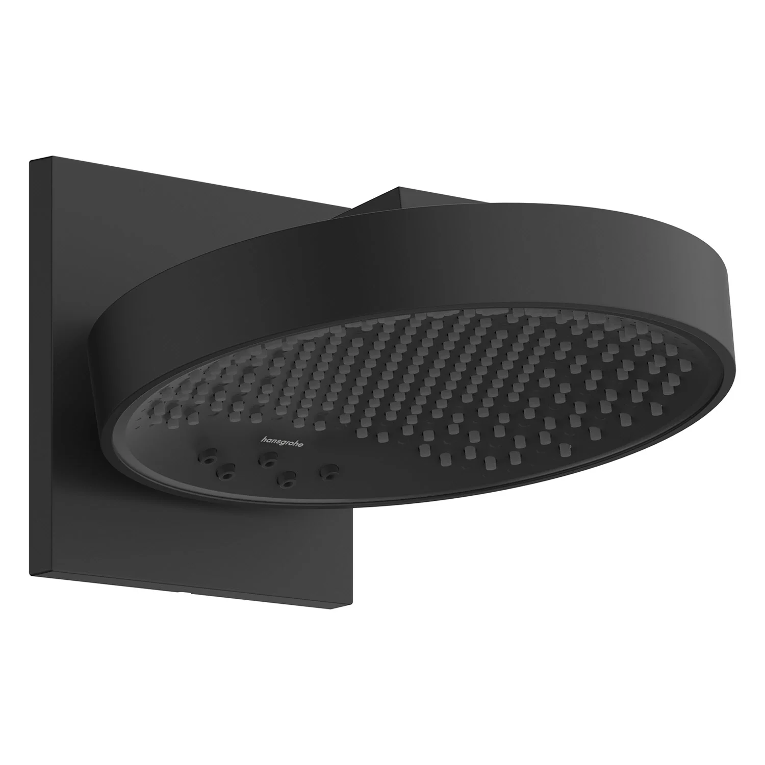 Deszczownica w czerni, widok z boku, hansgrohe