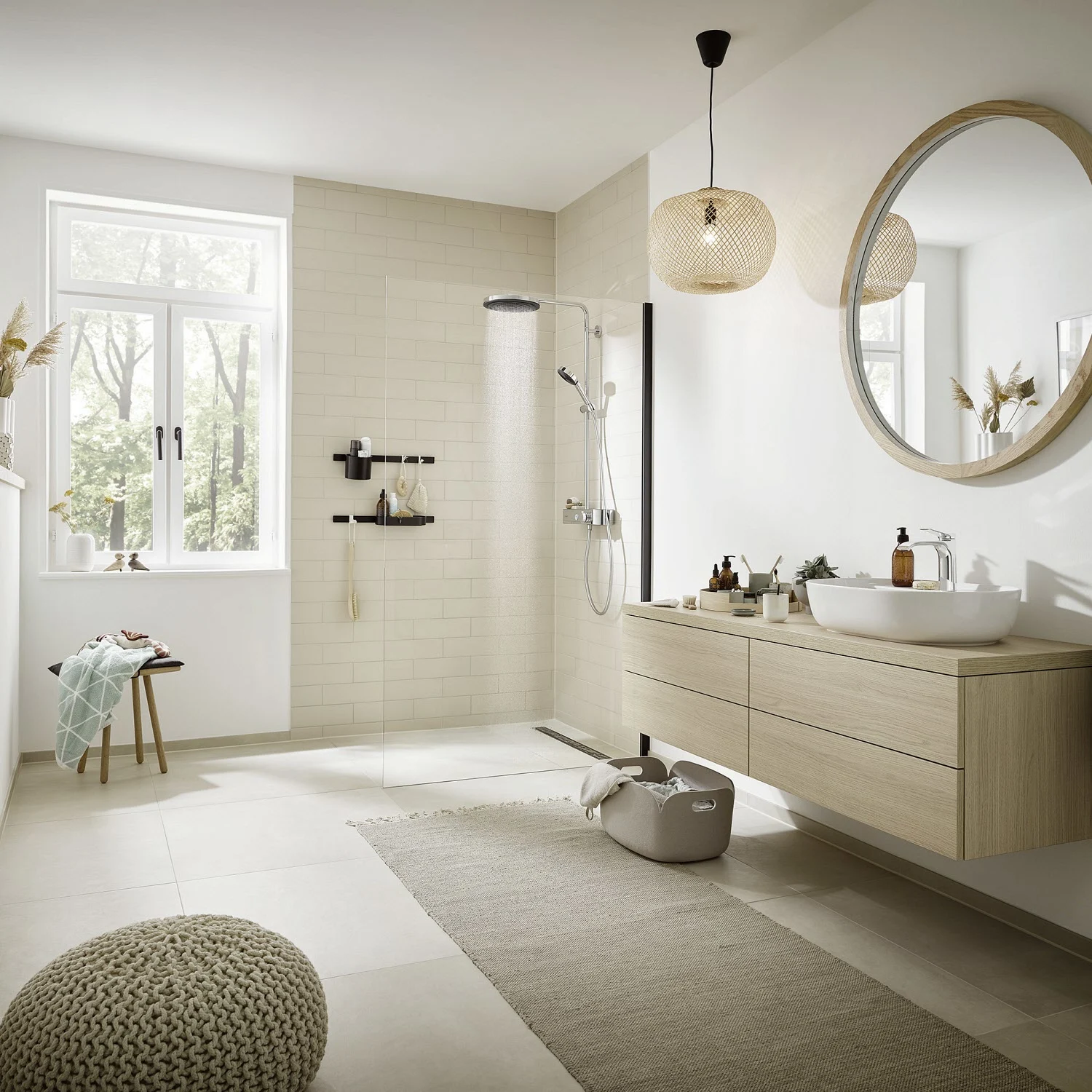 Nowoczesna łazienka z systemem prysznicowym, hansgrohe
