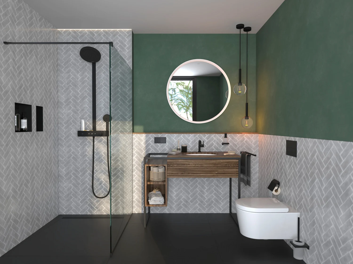 hansgrohe Pulsify Showerpipe 260 2 Strahlarten EcoSmart, mit Shower Tablet Select 400 Bild 3