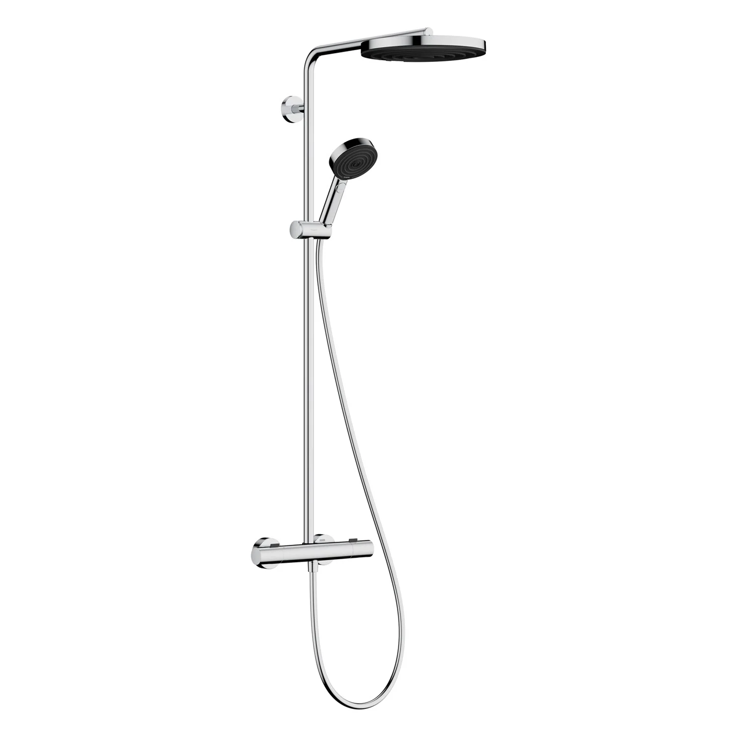System prysznicowy w chromie, widok z przodu, hansgrohe