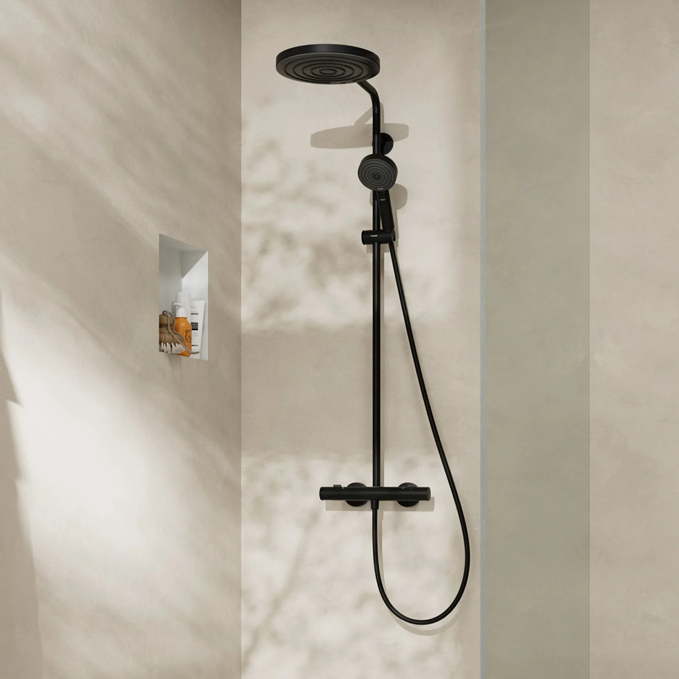 hansgrohe Pulsify S Puro Duschsystem 260 1 Strahlart wassersparend, mit Ecostat Fine und Duschkopf 3 Strahlarten