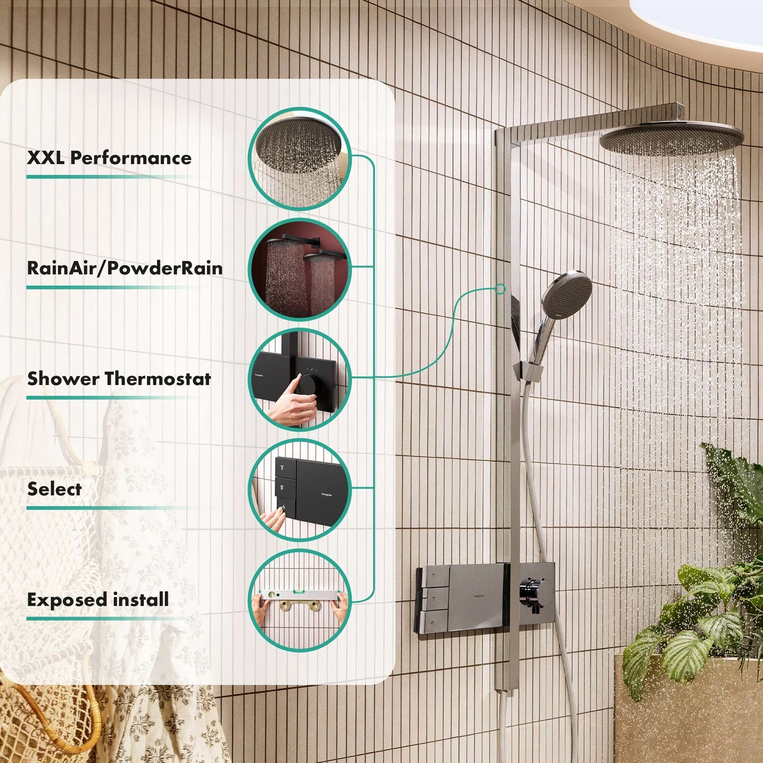 hansgrohe Raindance Alive S Duschsystem 300 rund, 2 Strahlarten, mit ShowerSelect Comfort Bild 7