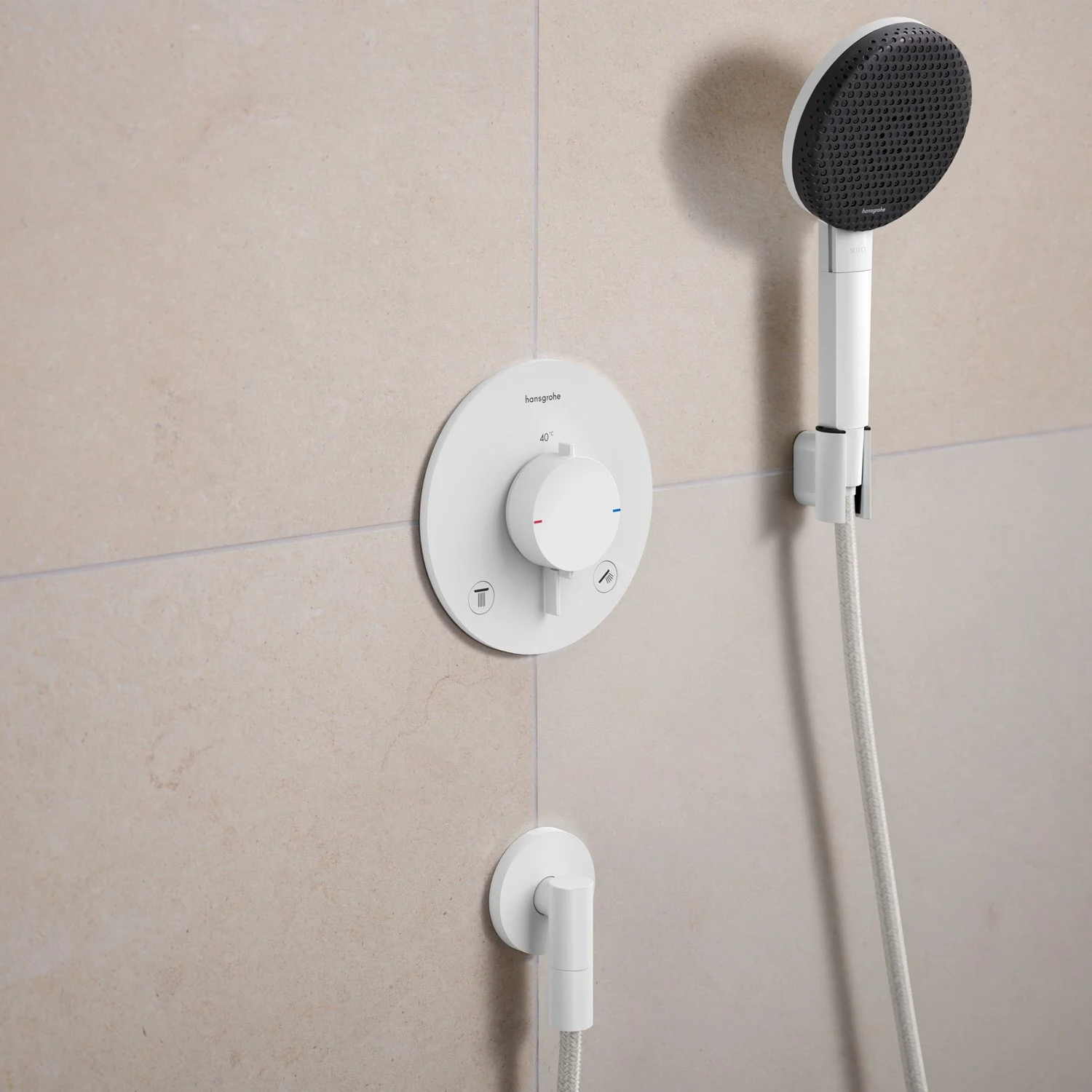 Hansgrohe FixFit Fine S – przyłącze ścienne z zaworem zwrotnym Zdjęcie 4