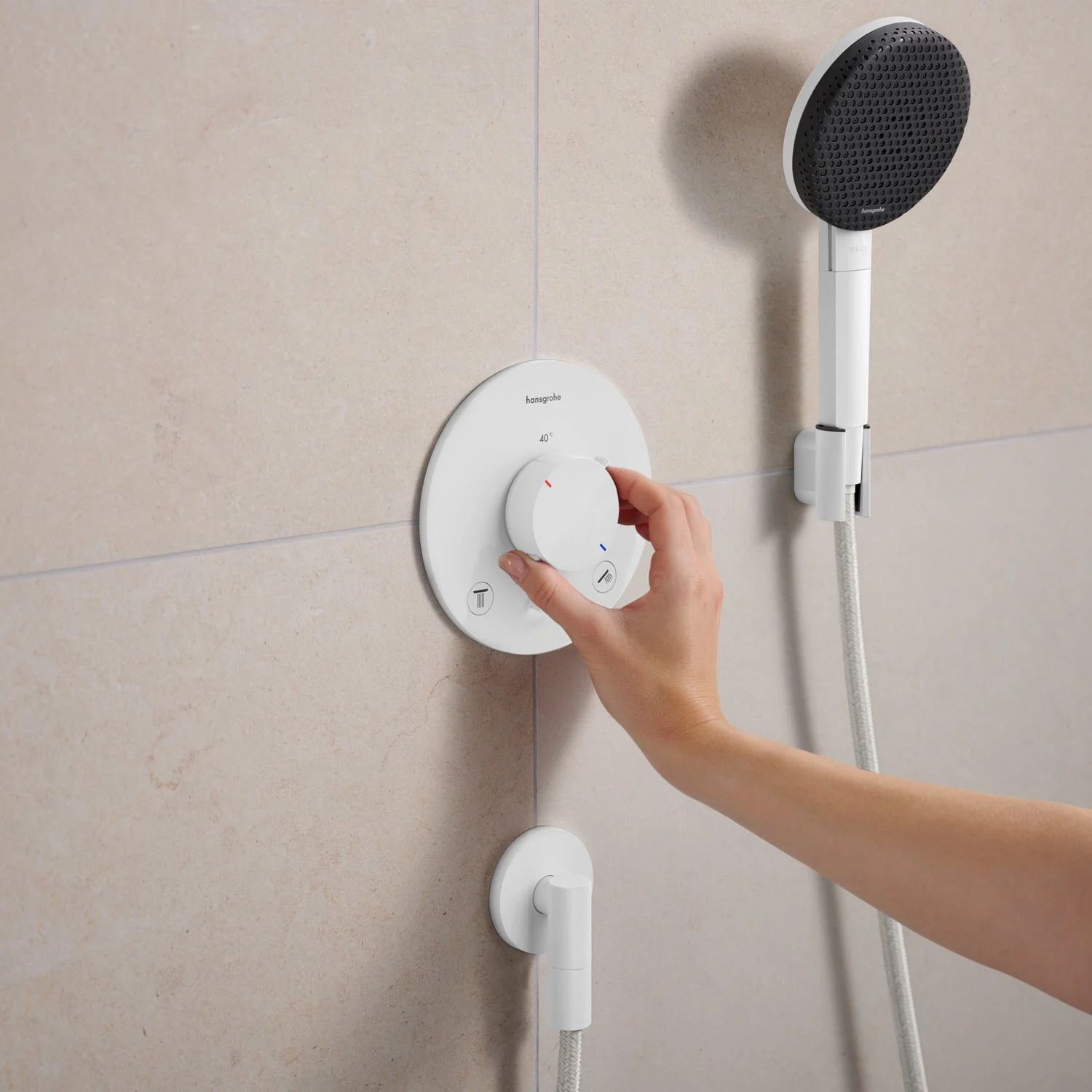 Hansgrohe FixFit Fine S – przyłącze ścienne z zaworem zwrotnym Zdjęcie 6