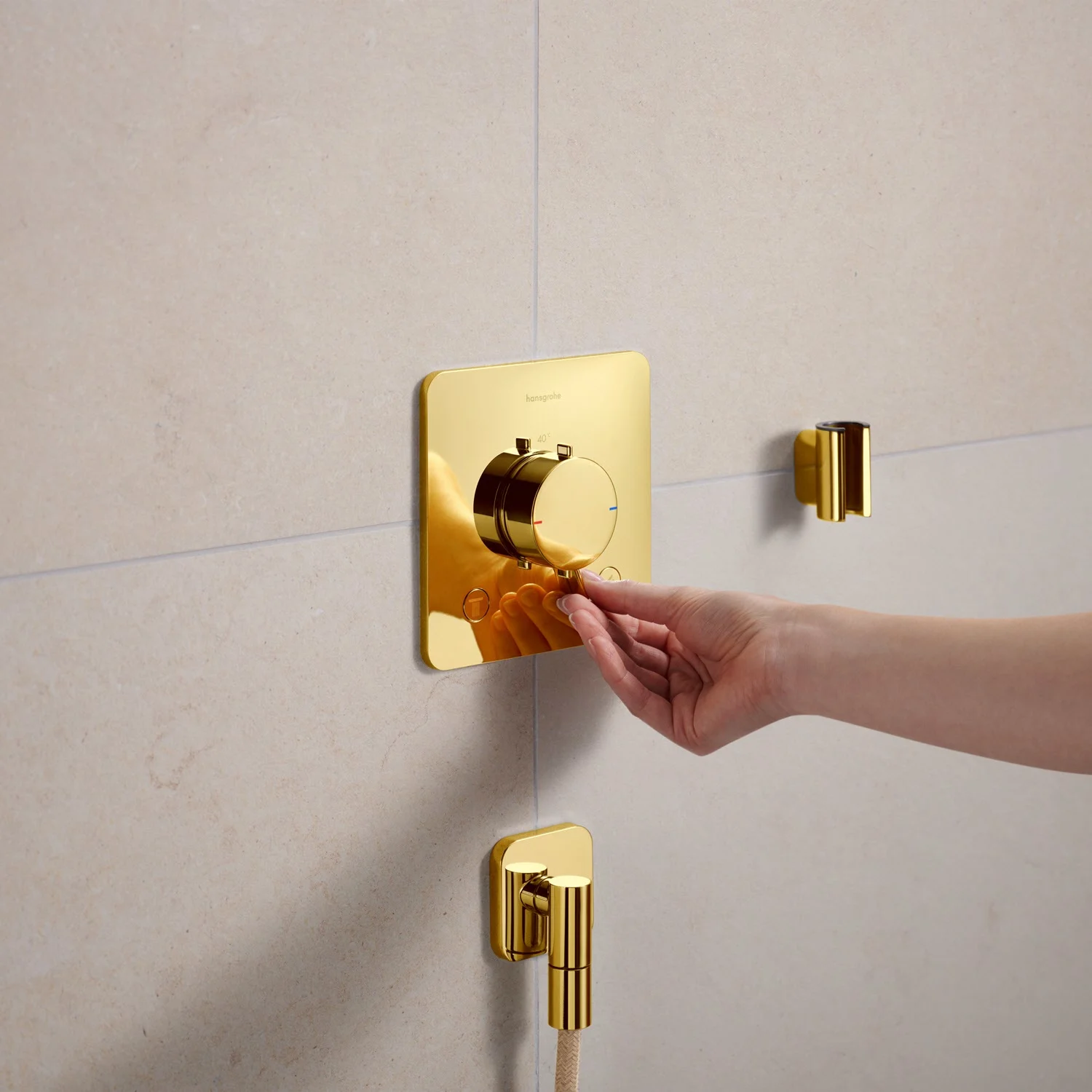 Hansgrohe FixFit Fine Q – przyłącze ścienne z zaworem zwrotnym Zdjęcie 3