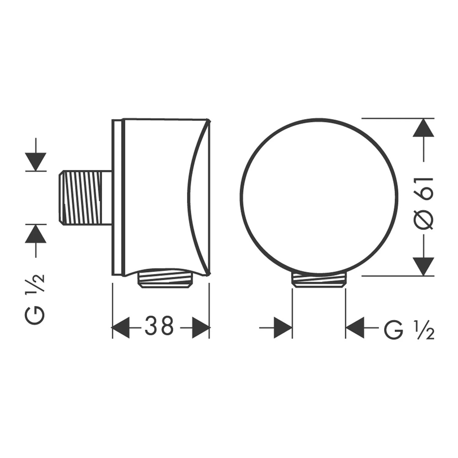 hansgrohe Fixfit S Schlauchanschluss mit Rückflussverhinderer und Kunststoffwinkel Bild 4