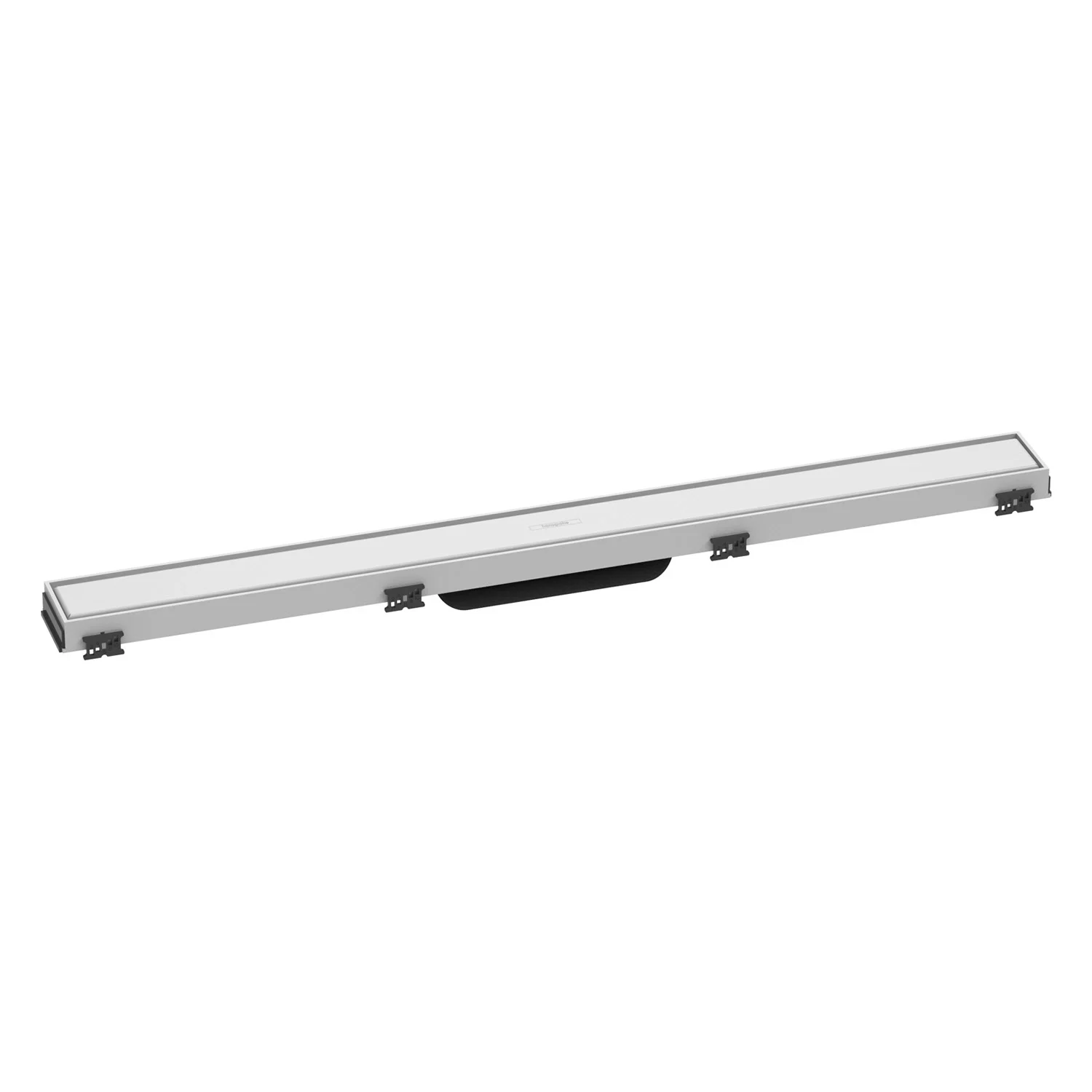 Widok z przodu srebrnego kanału prysznicowego, hansgrohe