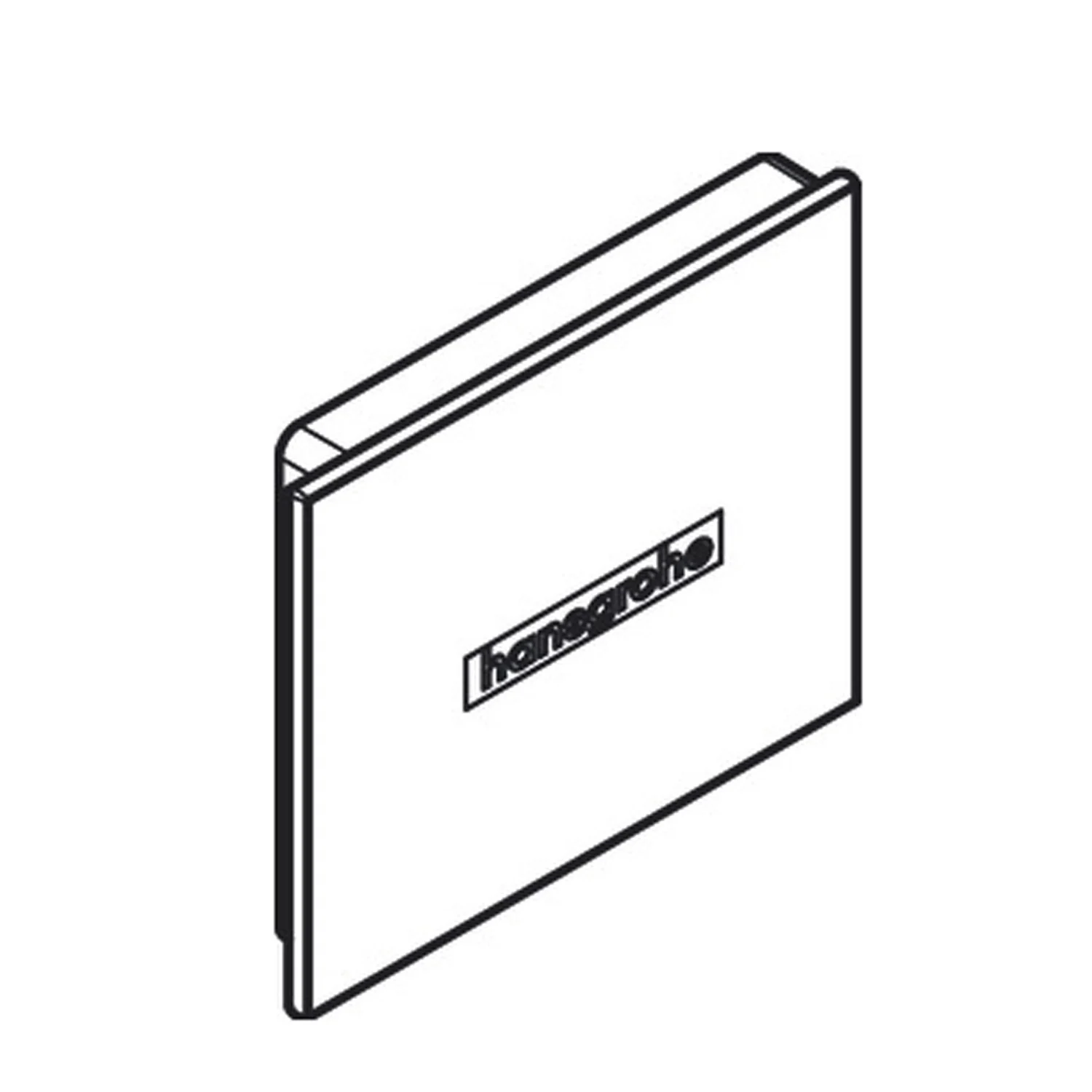 Rysunek techniczny pokrywy z logo, hansgrohe